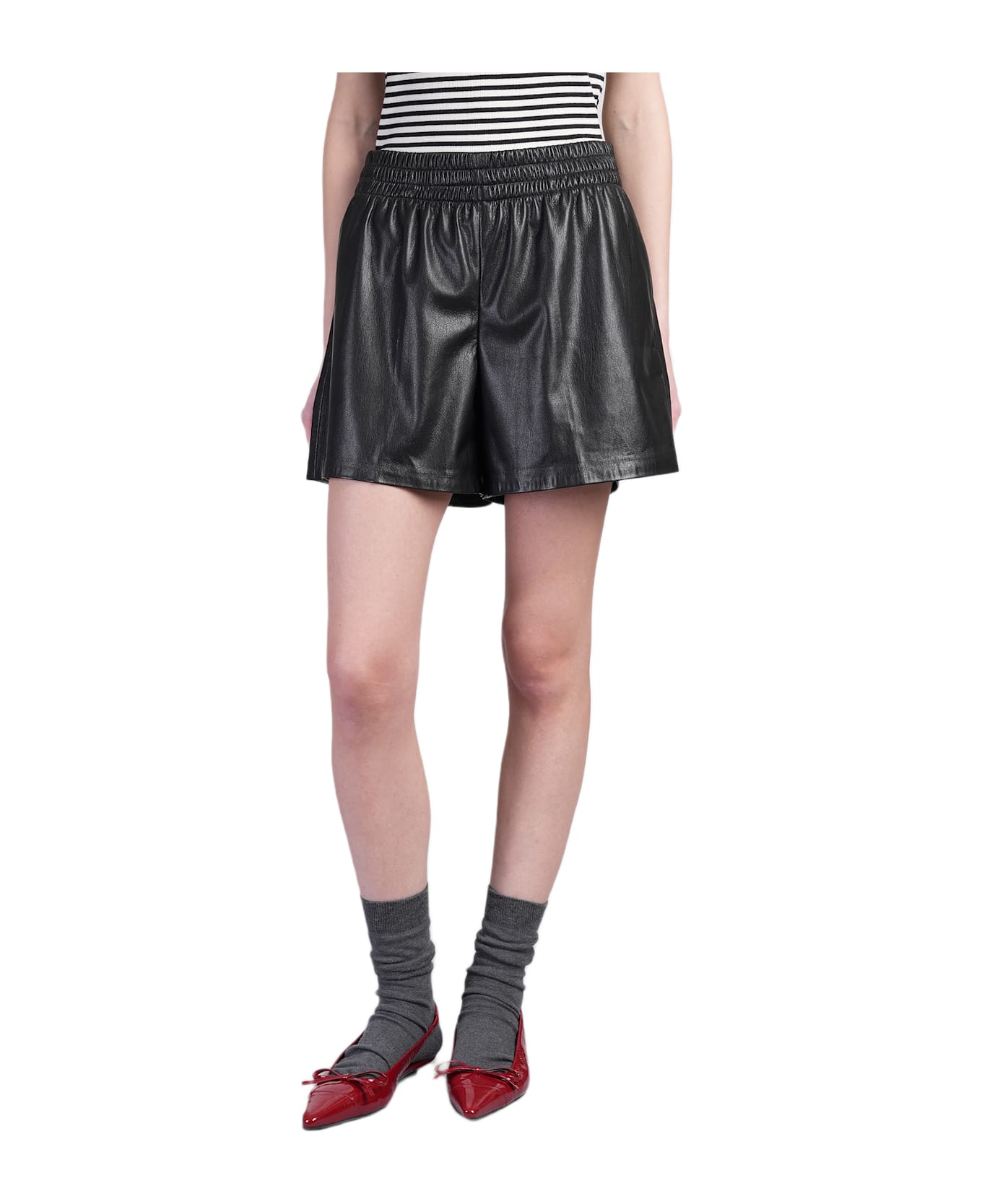 Anine Bing Kam Shorts In Black Polyester - BLACK