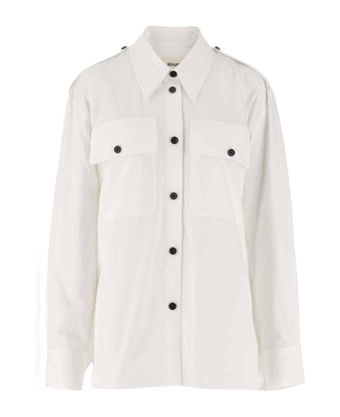 Khaite Cotton Shirt With Contrasting Buttons - White