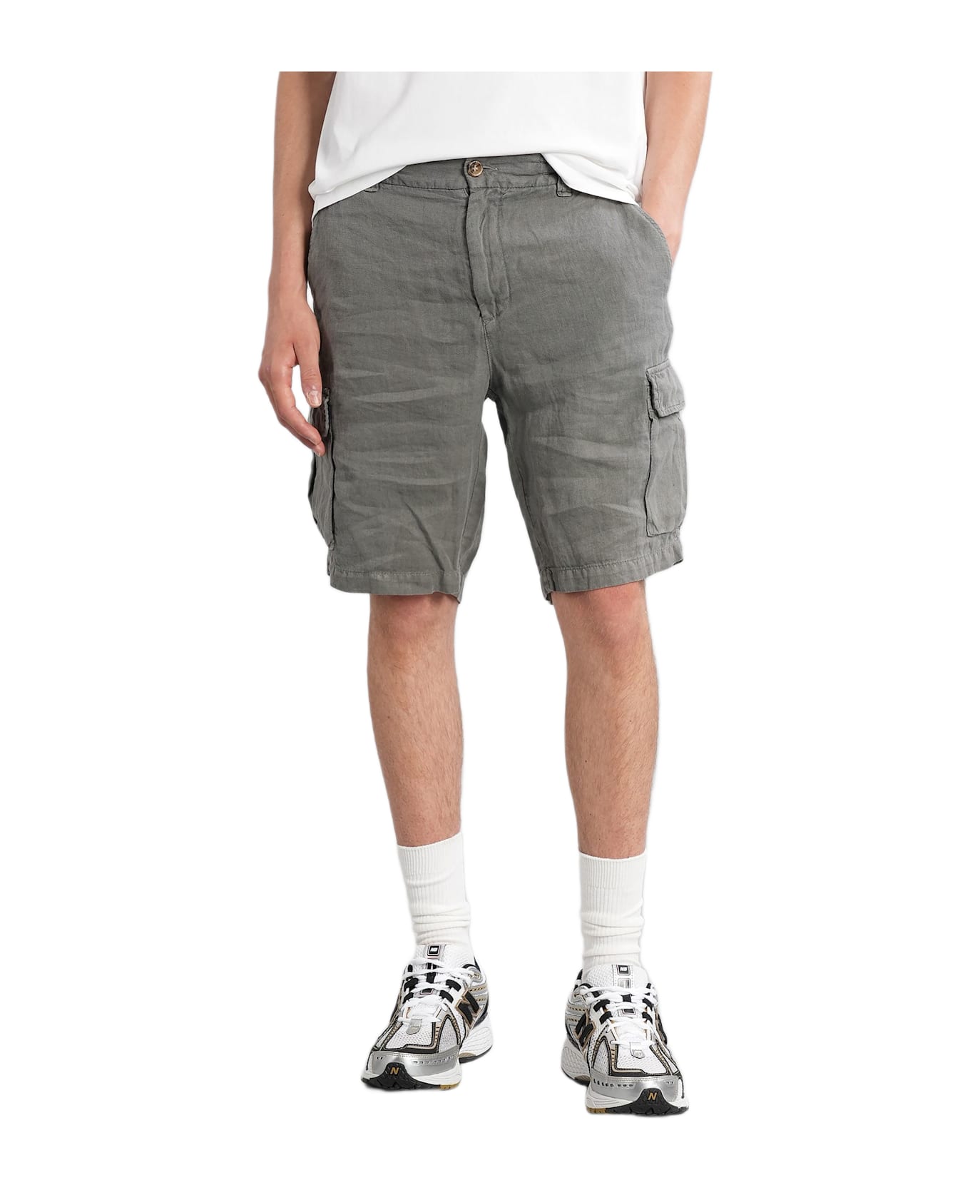 MC2 Saint Barth Rodi Shorts In Grey Linen - grey