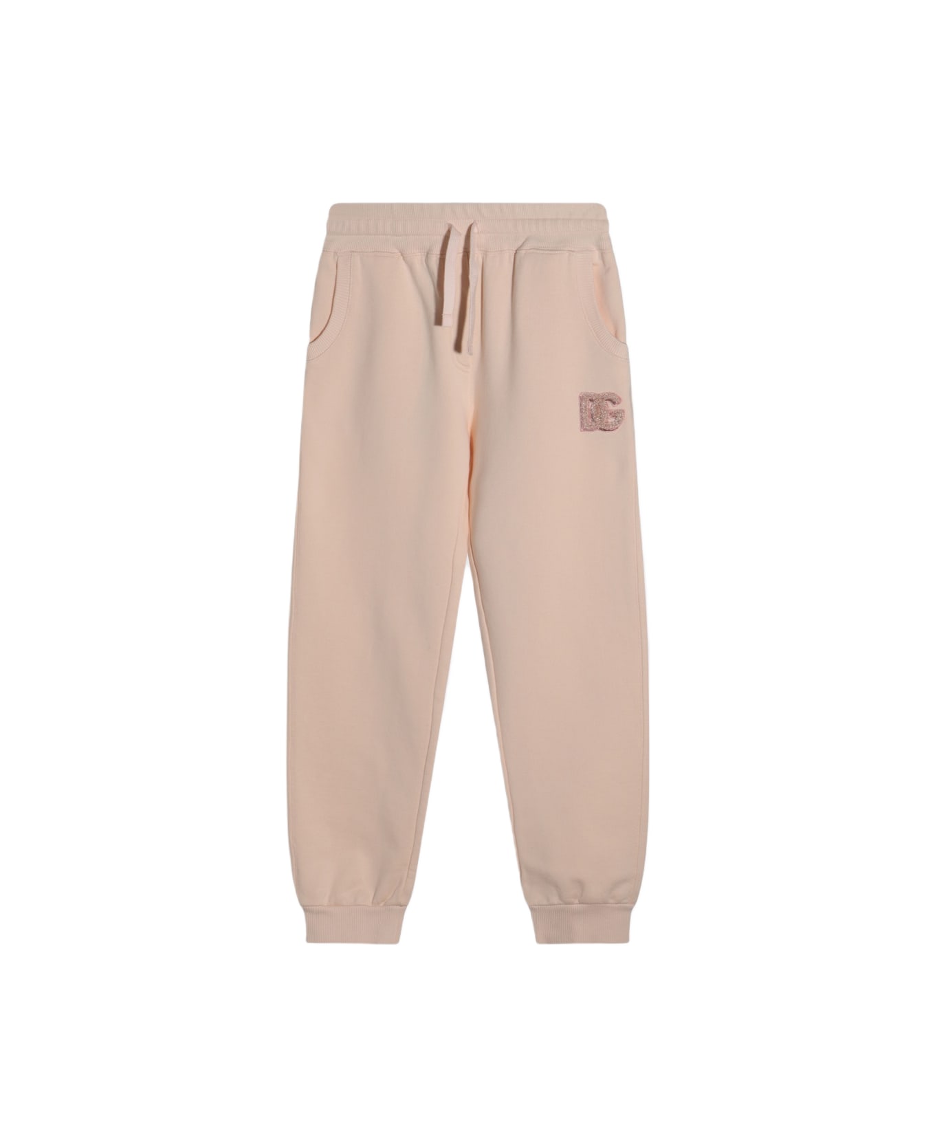 Dolce 
Gabbana Pink Cotton Pants - Rosa Pallido