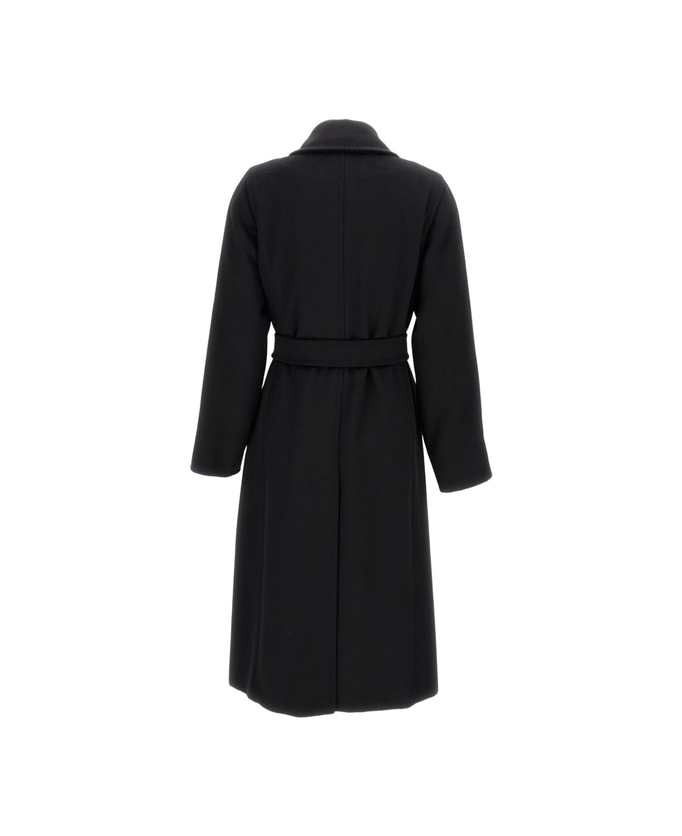 Max Mara Manuela Camel Sable Long Robe Coat - Black