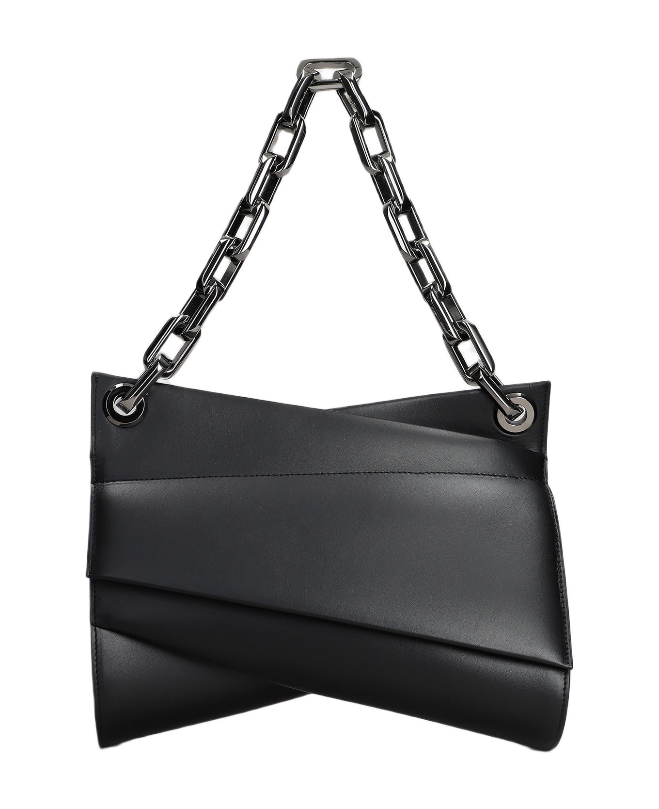 Christian Louboutin Loubitwist Shoulder Bag In Black Leather - black