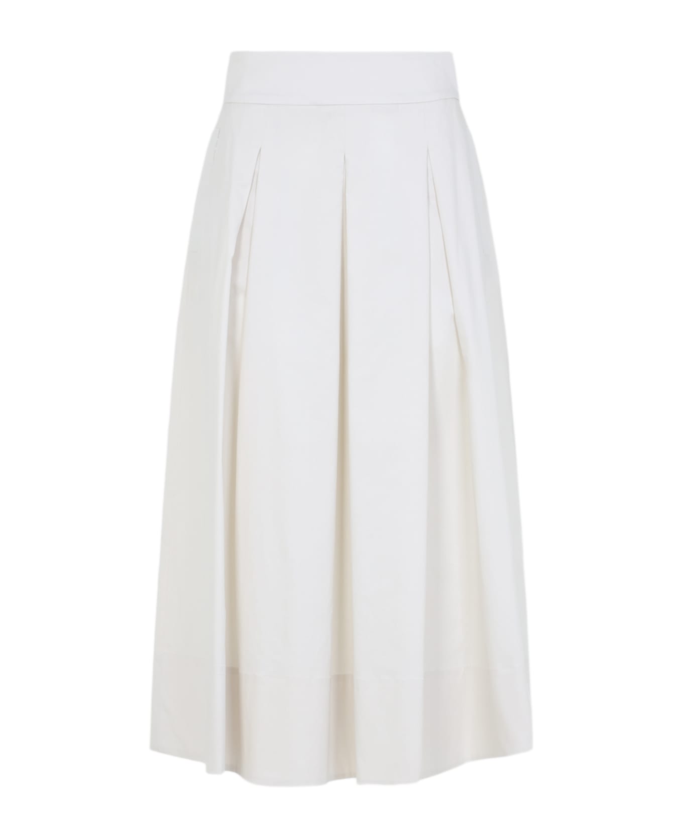 Peserico Cotton Midi Skirt - Beige Betulla