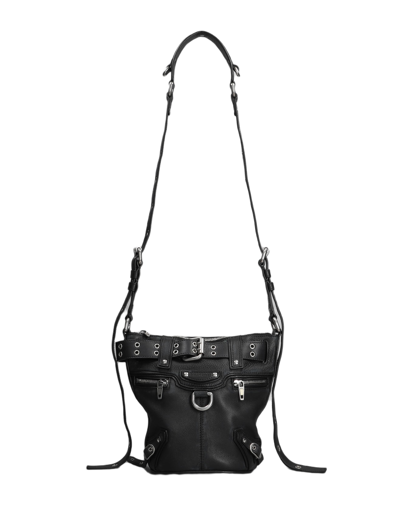 Balenciaga Emo Bucket Shoulder Bag In Black Leather - black