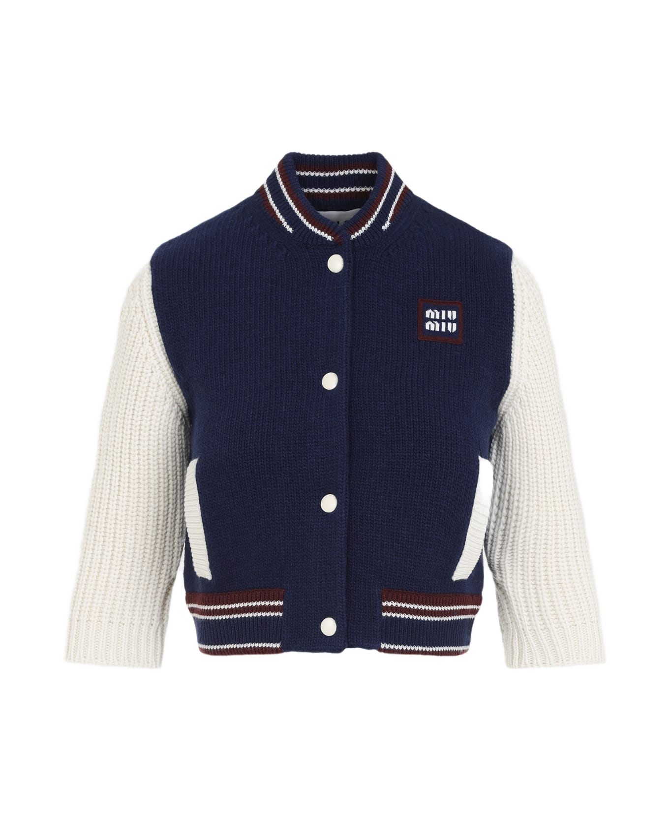 Miu Miu Wool Bomber Jacket - H Navy Naturale
