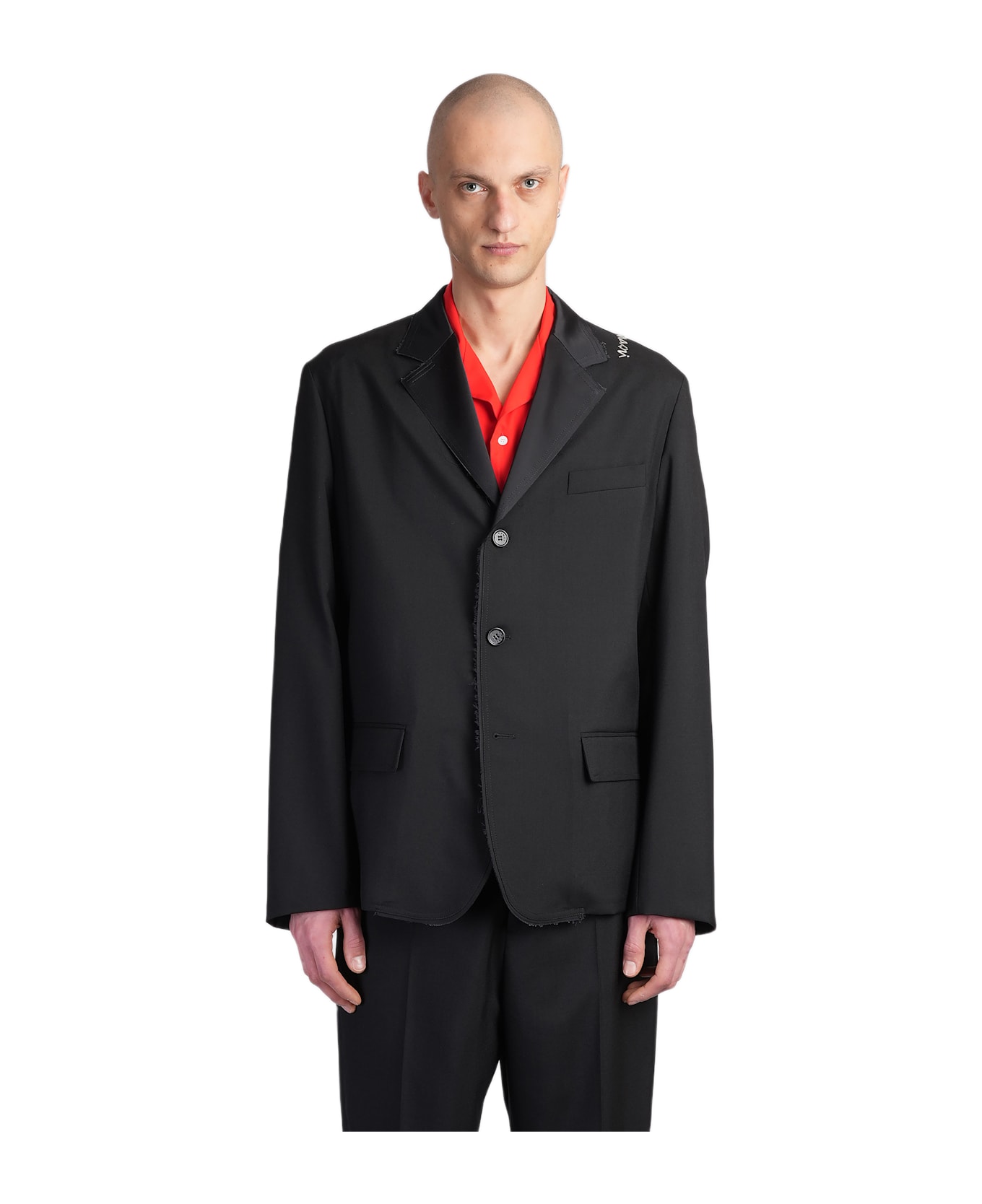 Marni Blazer In Black Wool - black