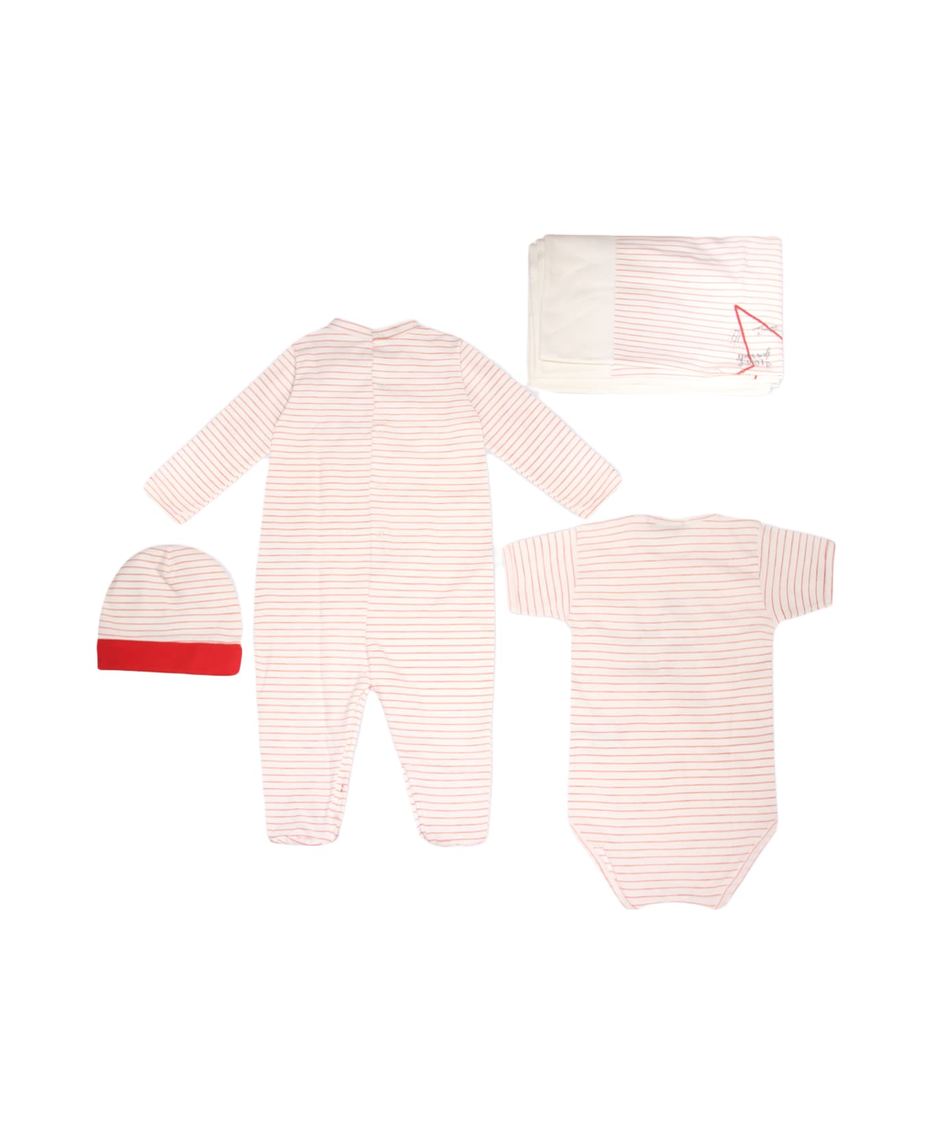 Golden Goose Red And White Cotton 4 Pieces Nursery Set