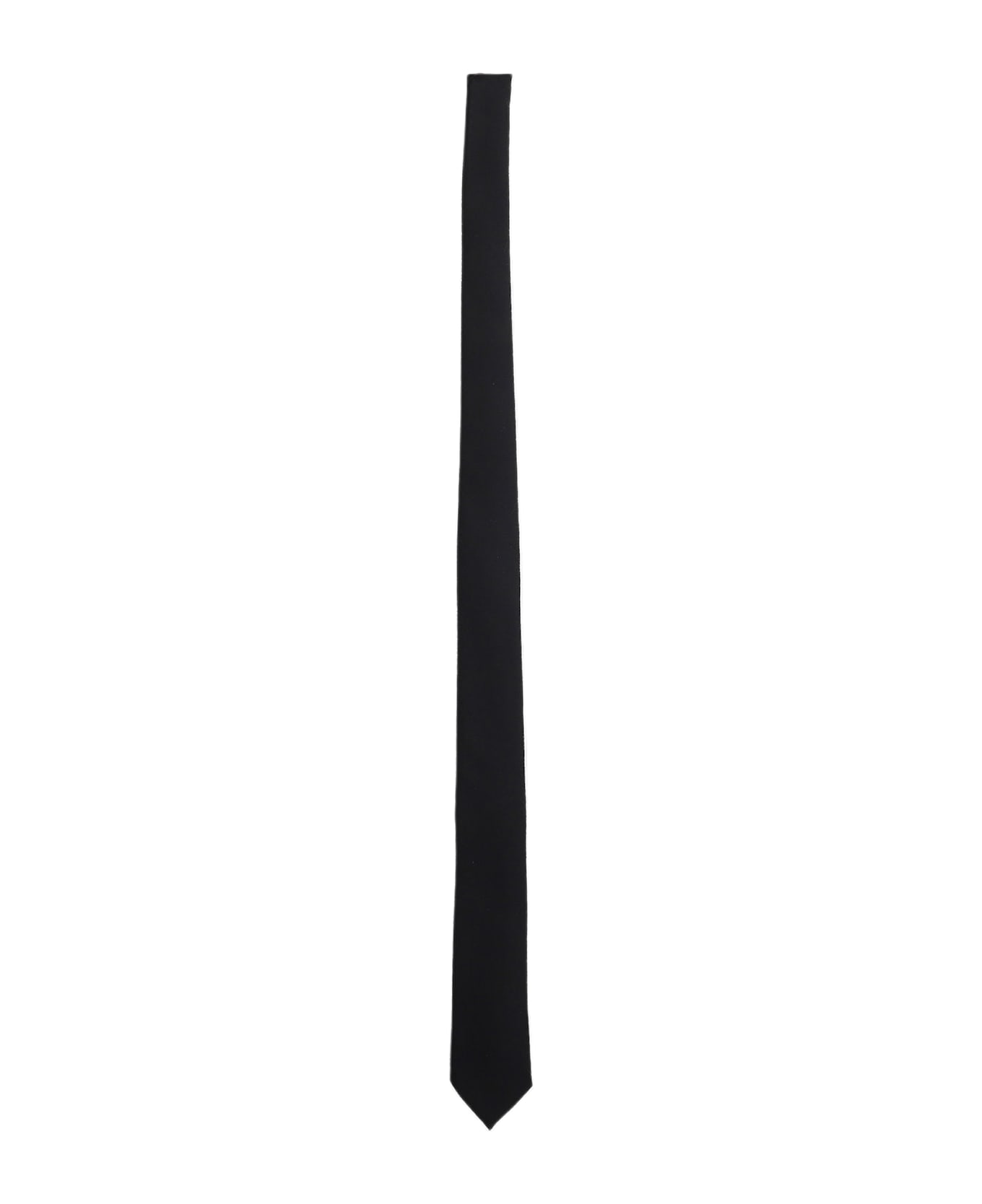 Lardini Tie In Black Wool - black