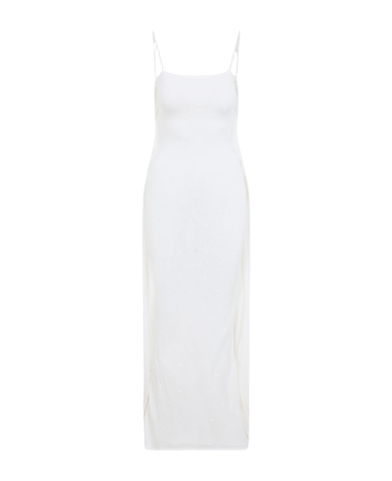 Jacquemus La Robe Maille Plumetis Long Dress - Off White