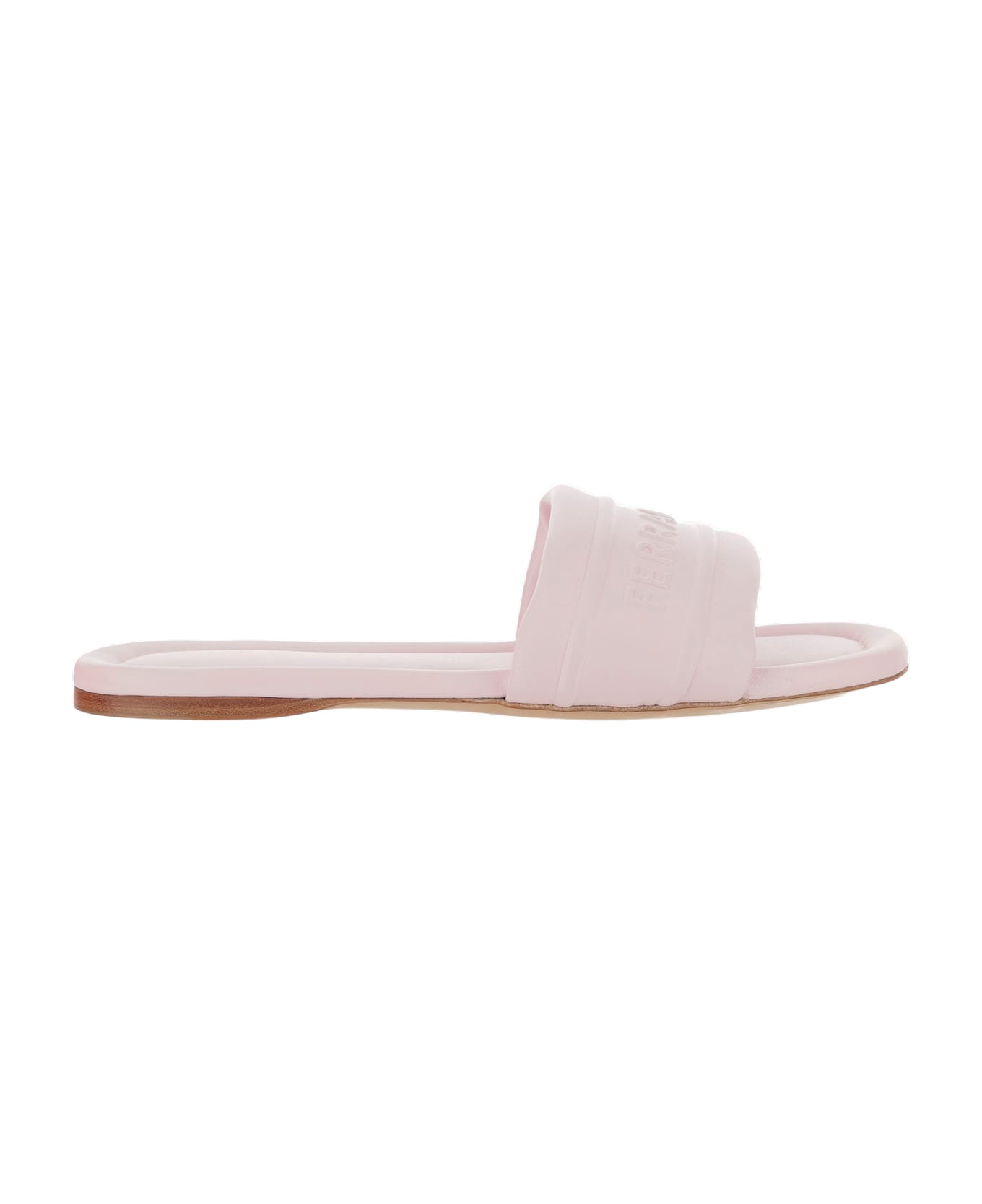 Ferragamo Leather Sandals With Logo - Pink