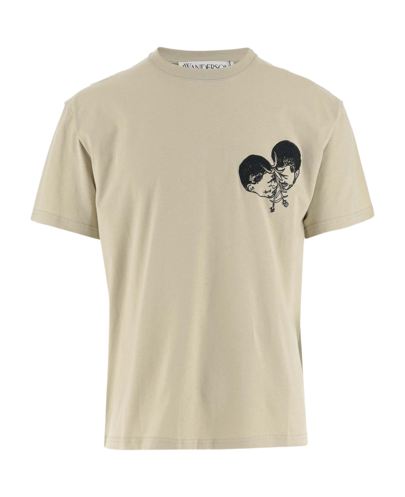 J.W. Anderson Cotton T-shirt With Graphic Print And Logo - Beige