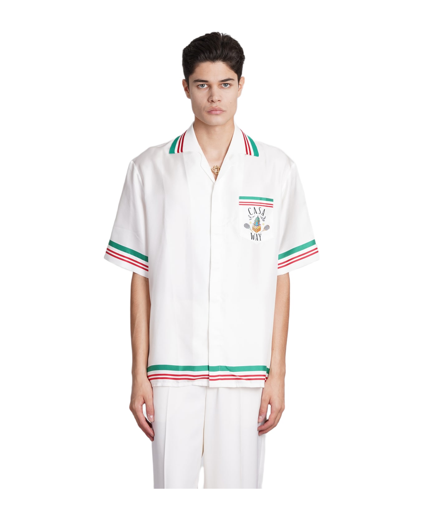 Casablanca Shirt In White Silk