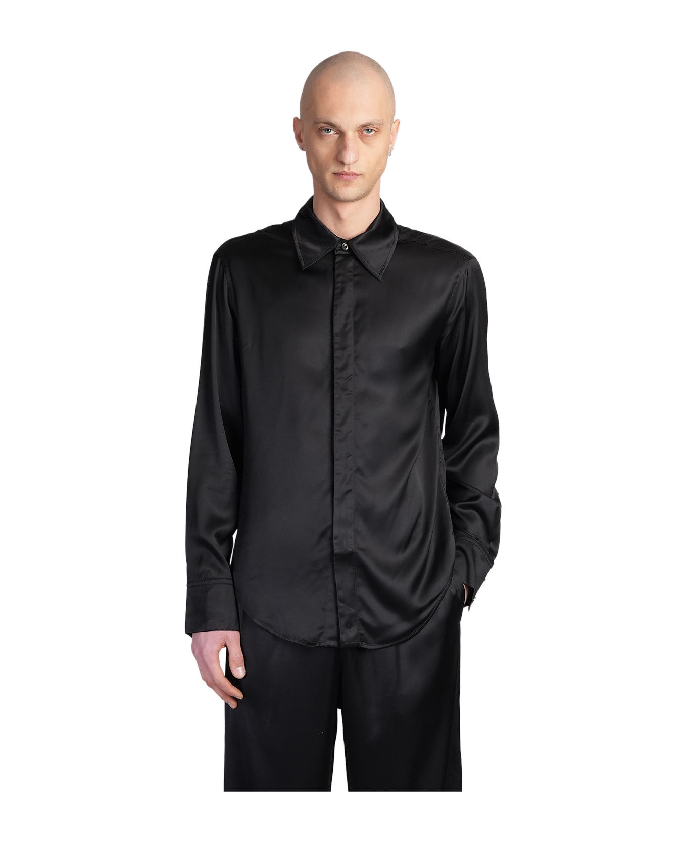 Marine Serre Shirt In Black Viscose - black シャツ