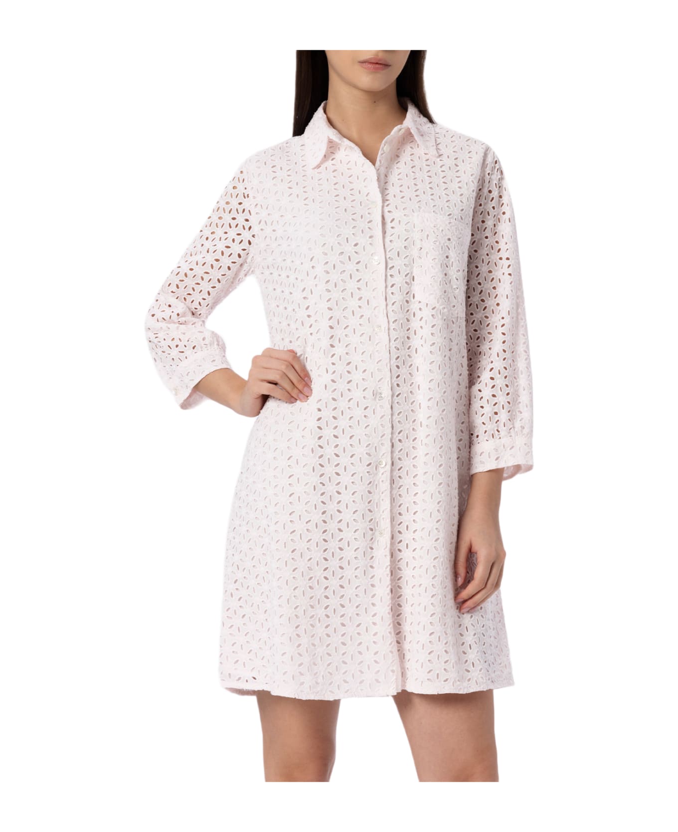 MC2 Saint Barth Woman Pink Sangallo Shirt Mini Dress - PINK