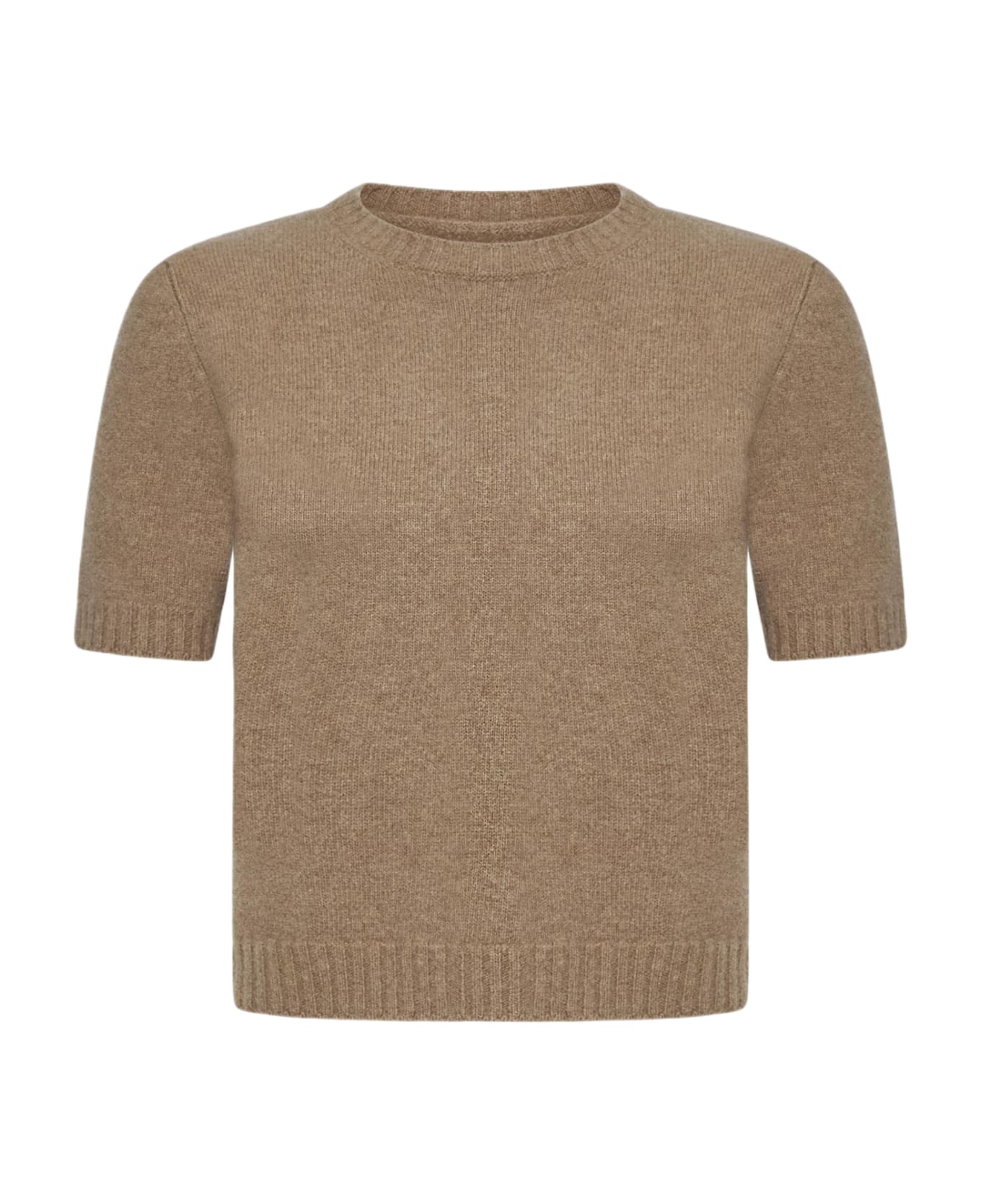 Maison Margiela Wool Half-sleeved Sweater - BEIGE