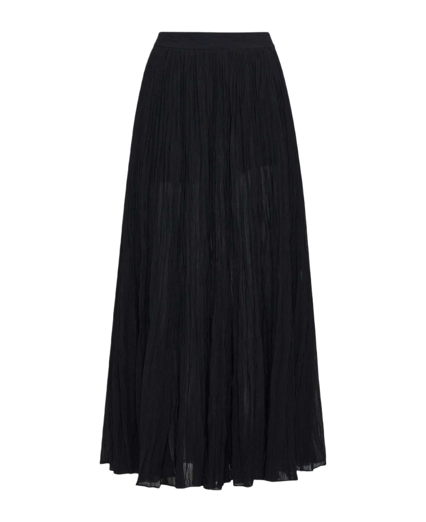 Totême Cotton-blend Pleated Long Skirt - Black