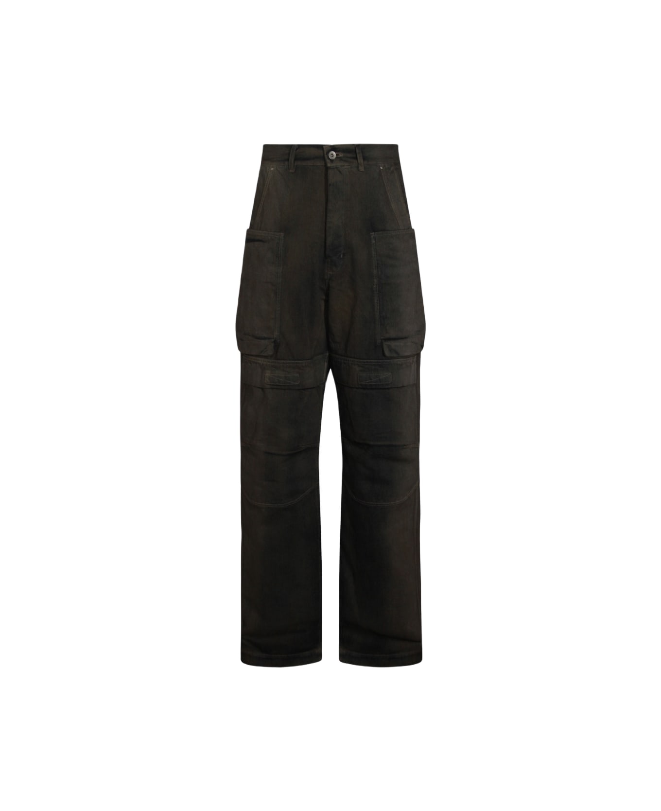 Rick Owens Dark Grey Cotton Stefan Cargo Jeans - DARKDUST DEGRADE