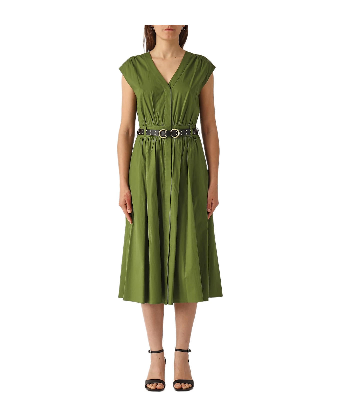 Michael Kors Cotton Popeline Midi Dress Dress - PRATO