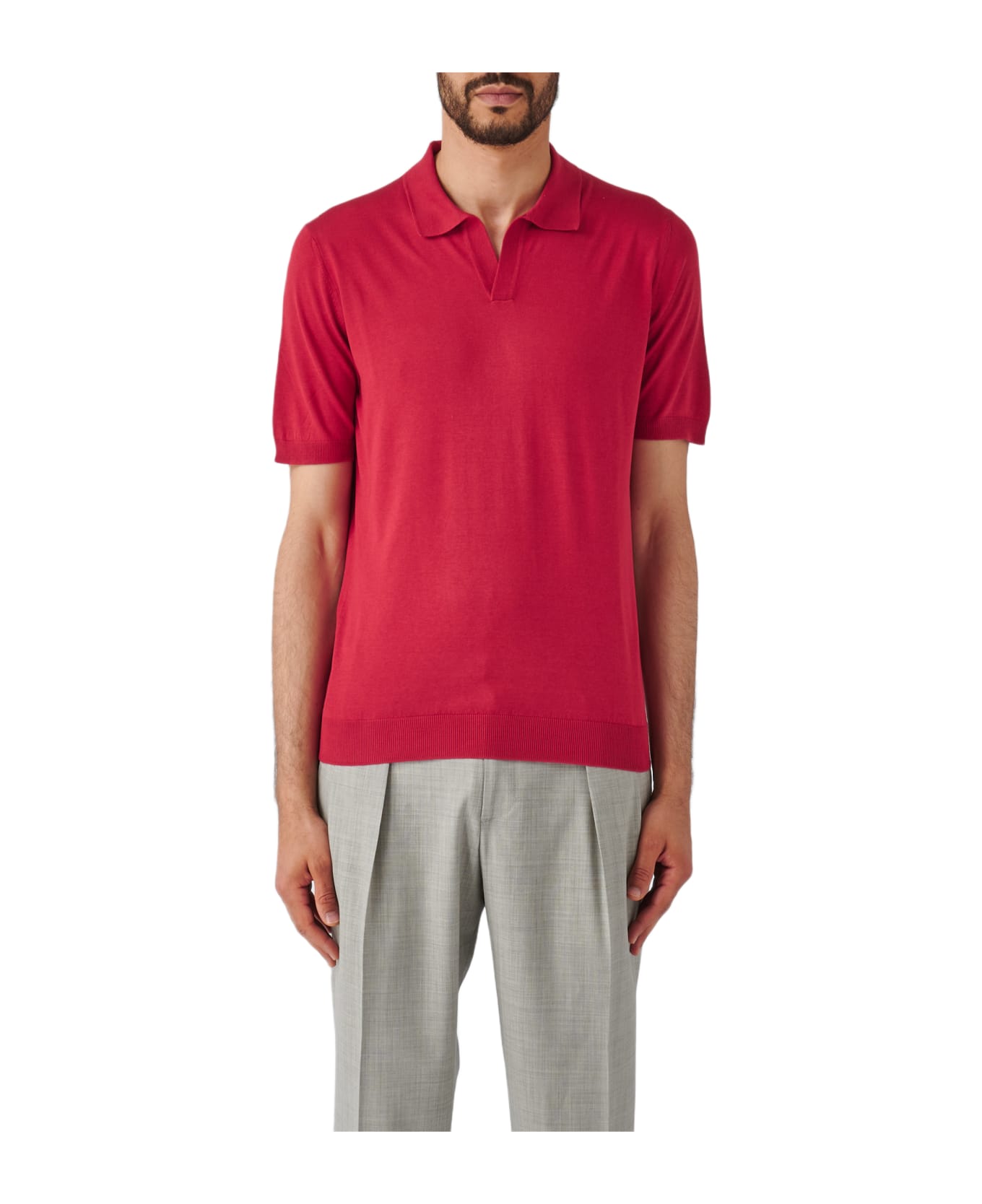Gran Sasso Tennis M/m Skipper Sweater - ROSSO ポロシャツ