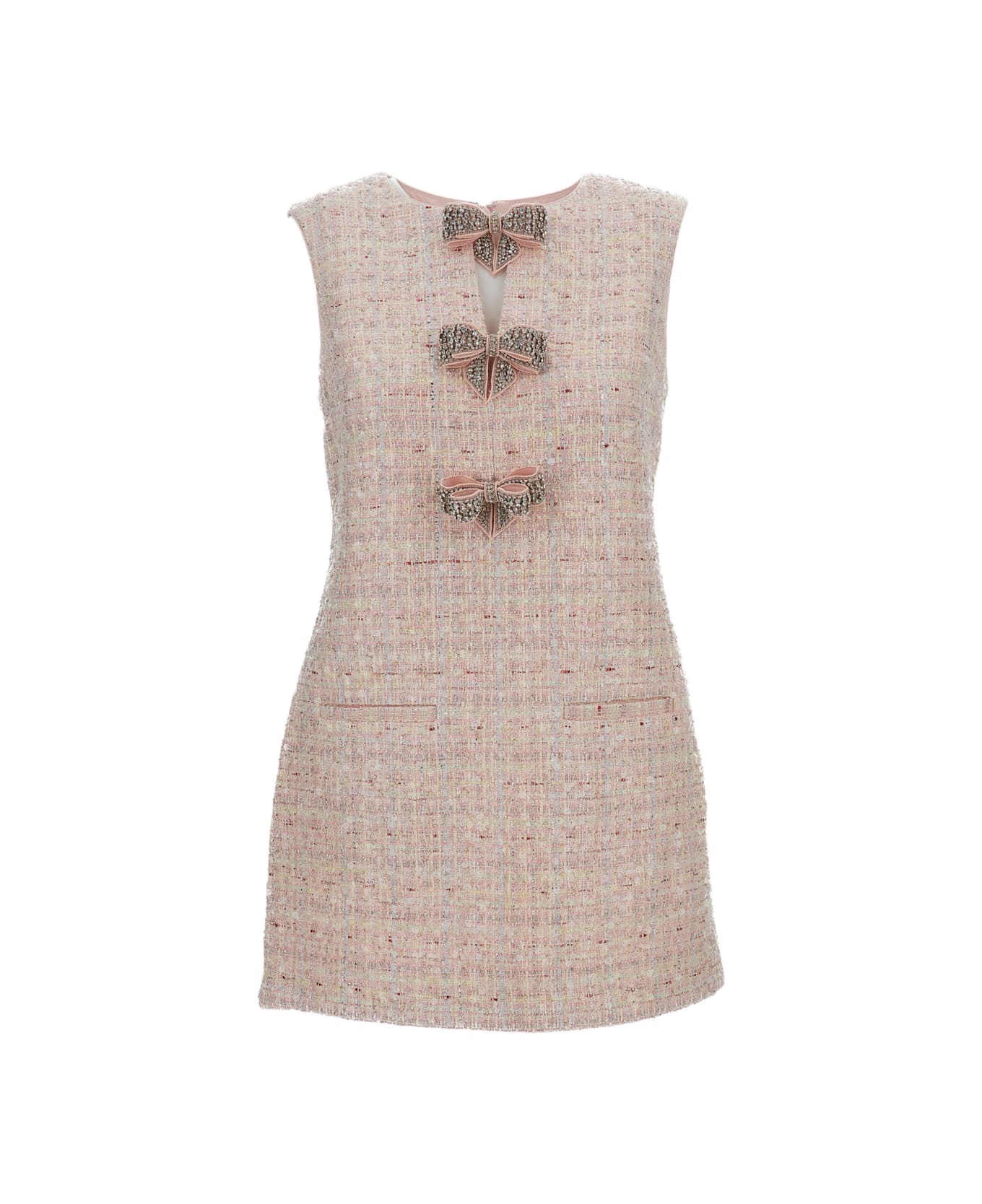 self-portrait Sequin Boucle Bow Mini Dress - -1626