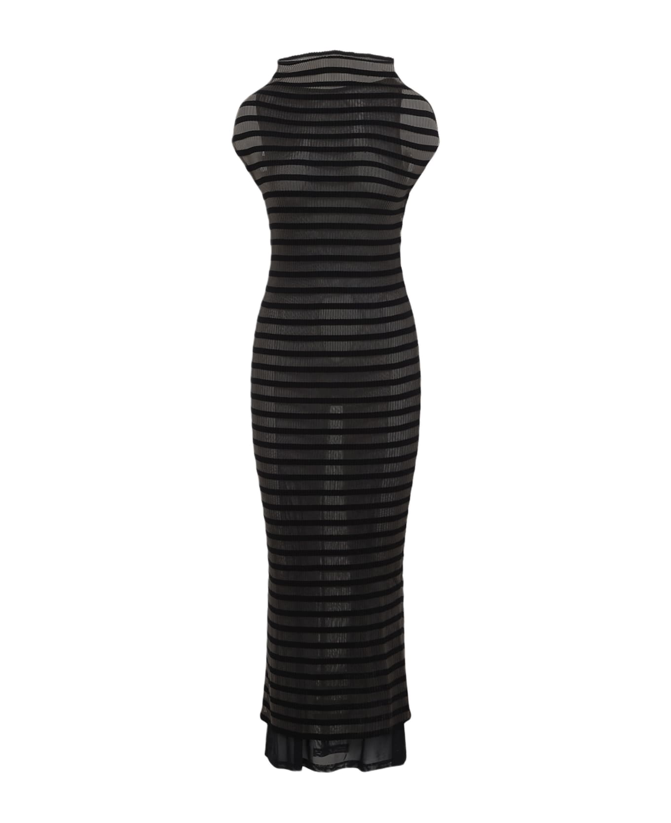 Jean Paul Gaultier Mariniere Stripes Long Dress - Black