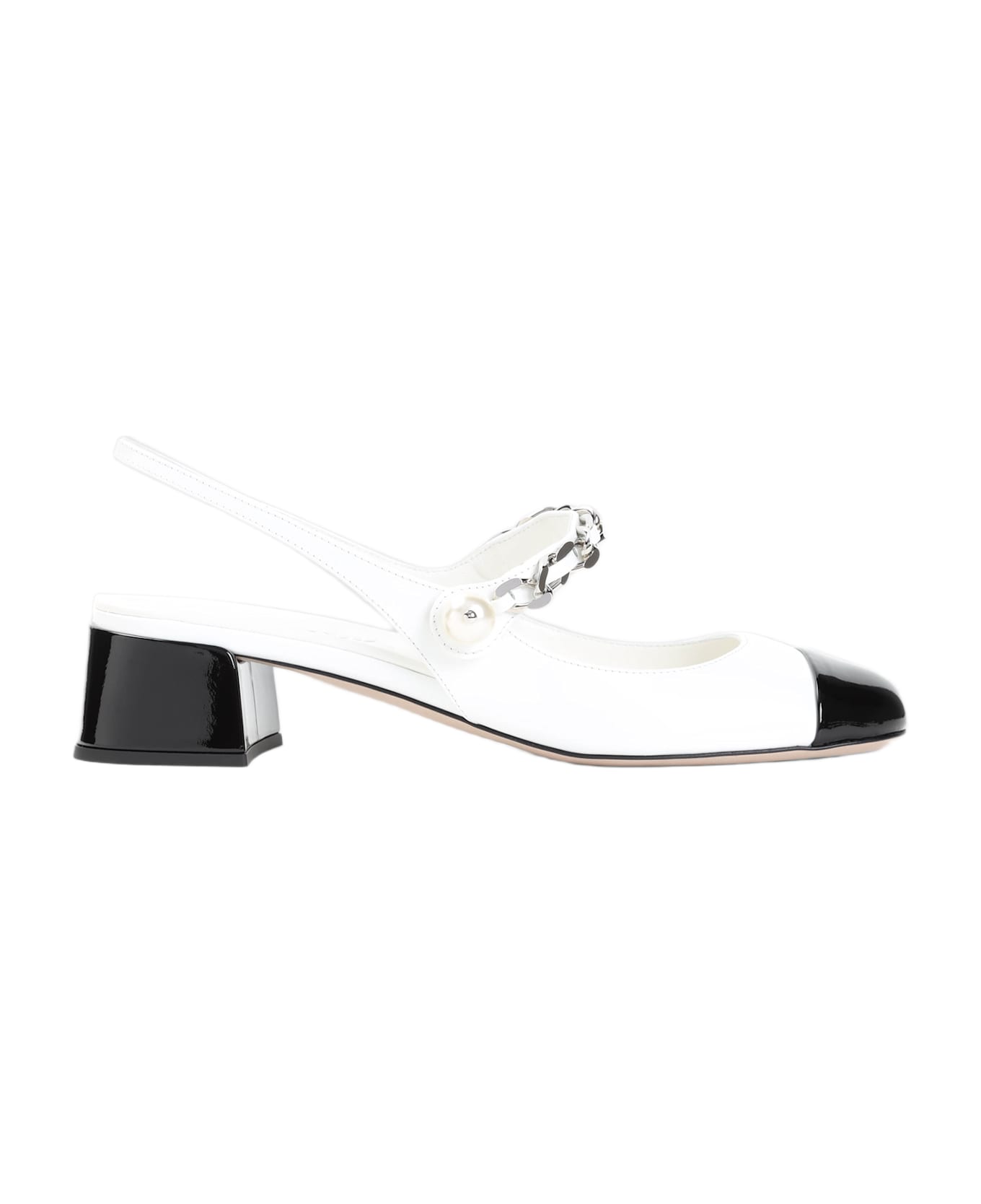 Miu Miu Leather Pumps - Bianco Nero