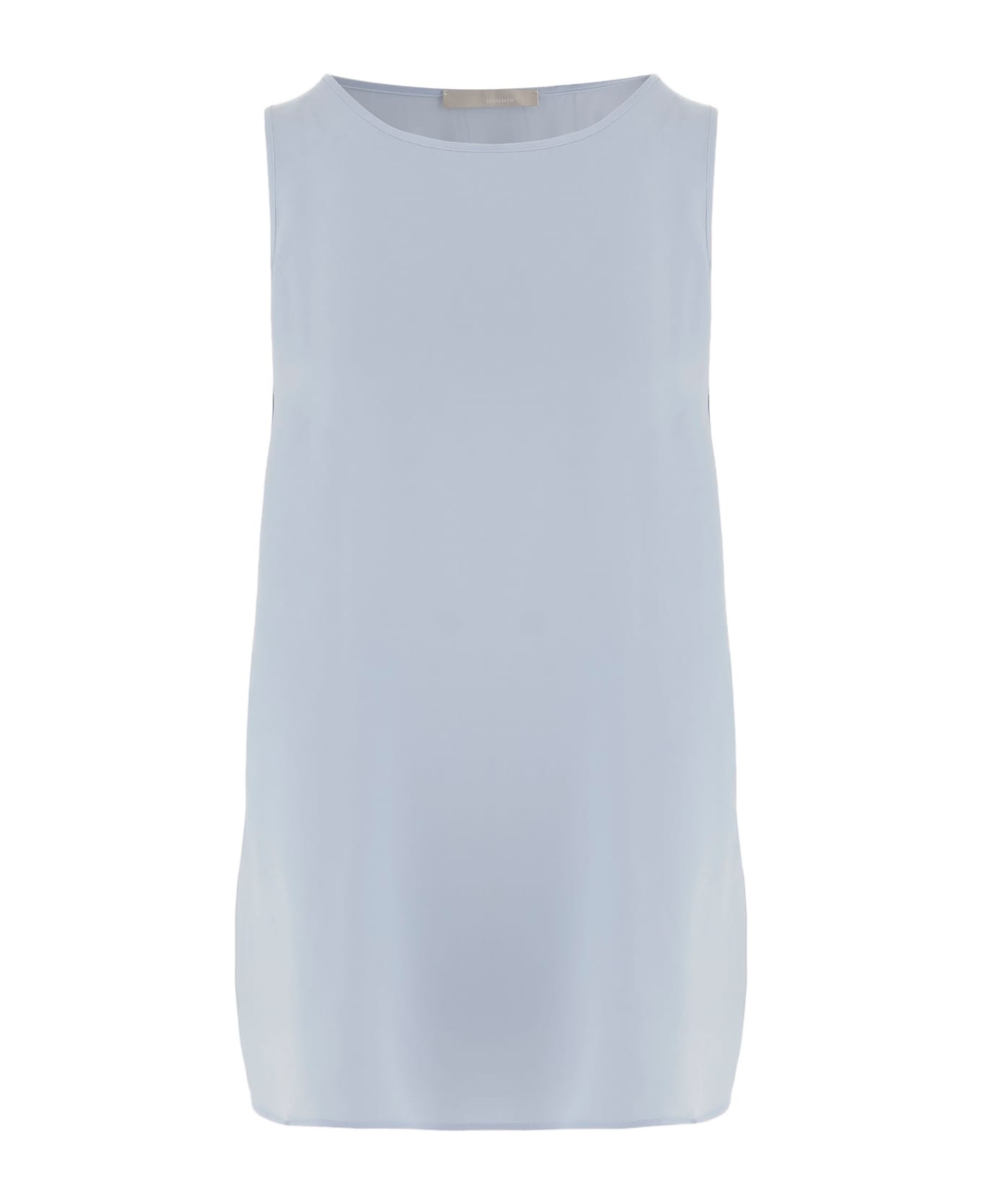 Allude Stretch Silk Top - Light Blue