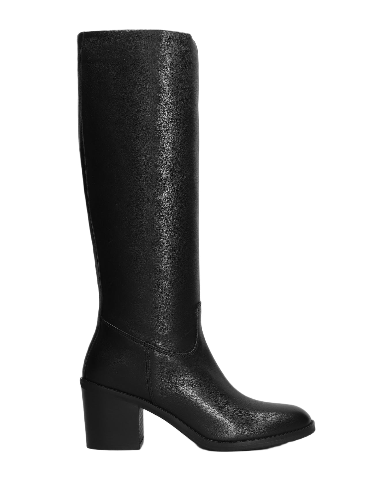 Julie Dee High Heels Boots In Black Leather - black