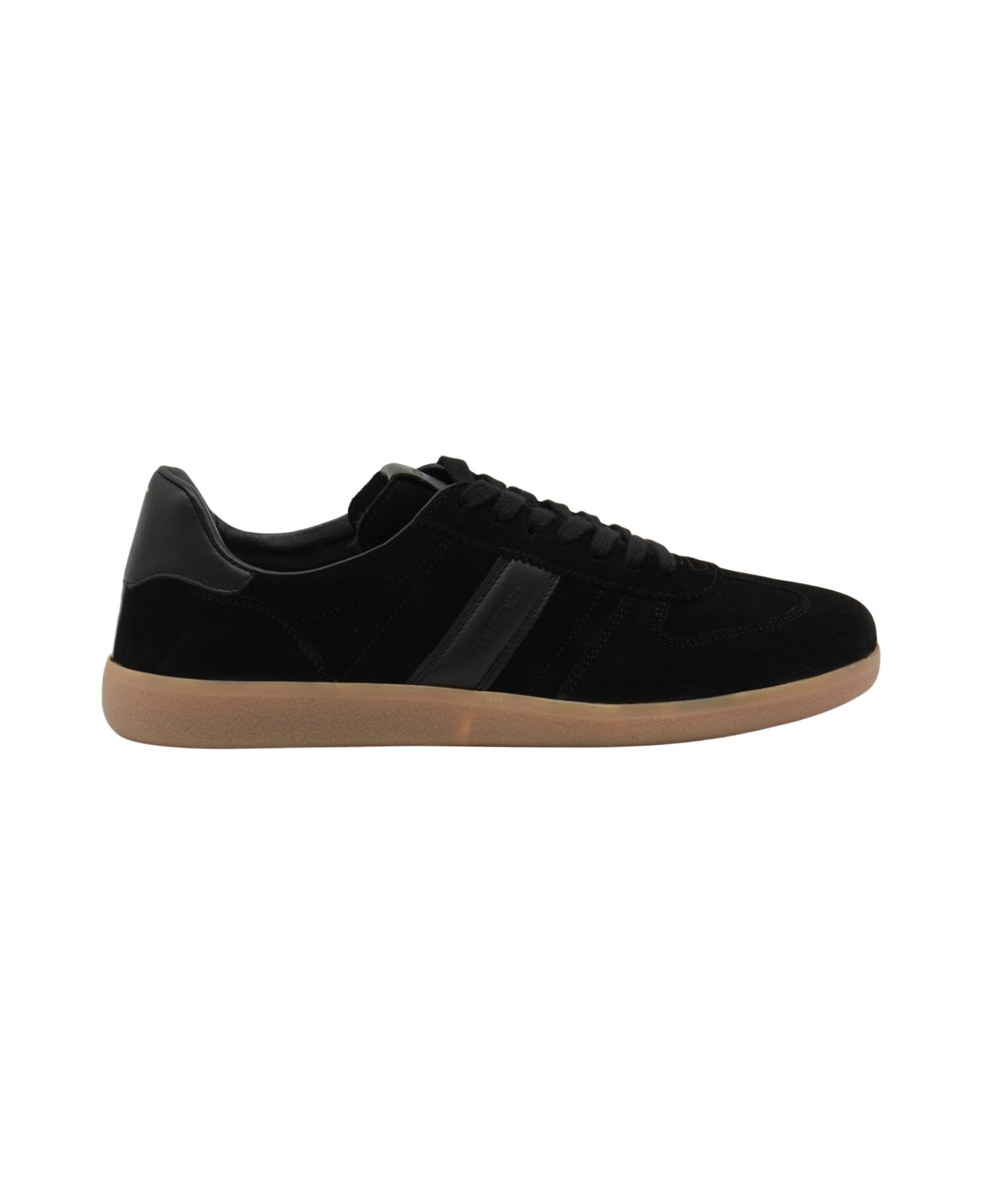 Tom Ford Black Leather Sneakers - Black