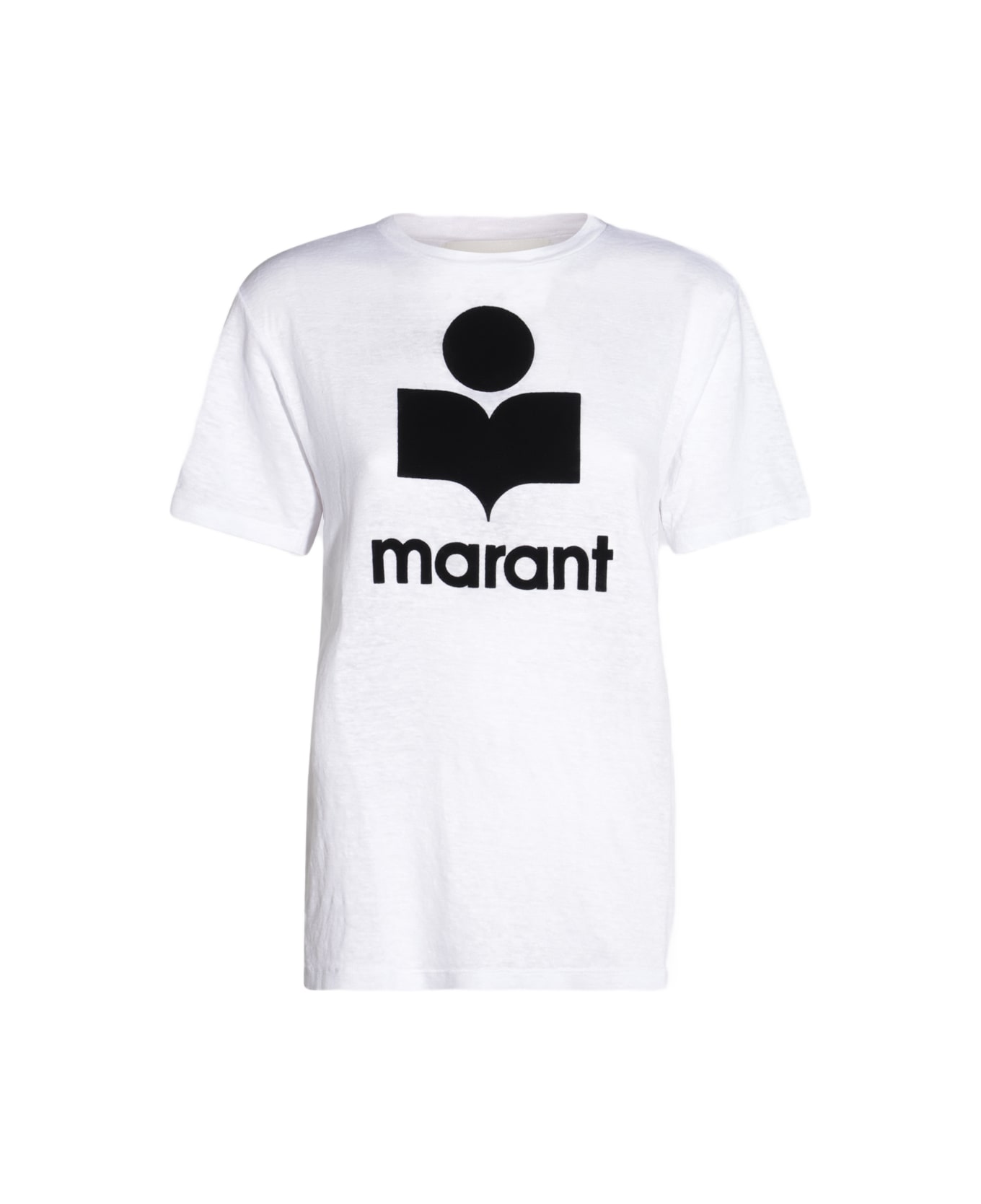 Marant Étoile Zewel Logo Print Linen T-shirt - White