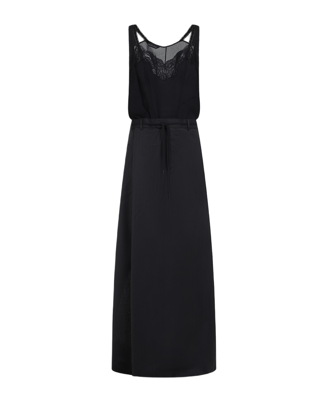 Balenciaga Patched Slip Dress - Black