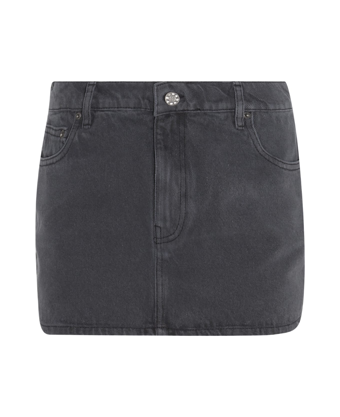 Rotate by Birger Christensen Dark Grey Cotton Denim Skirt - QUIET
