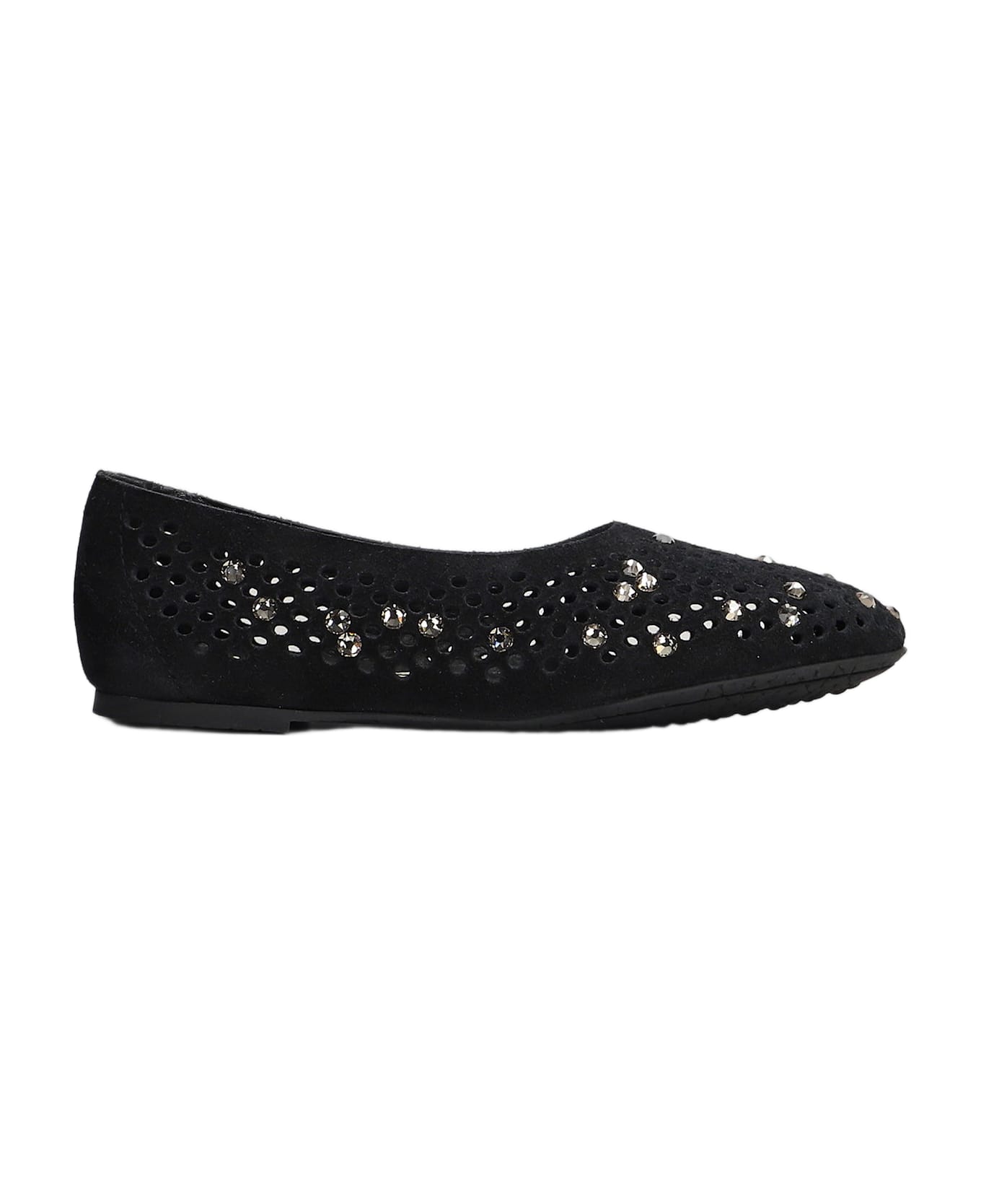 Pedro Garcia Ariane Ballet Flats In Black Suede - black