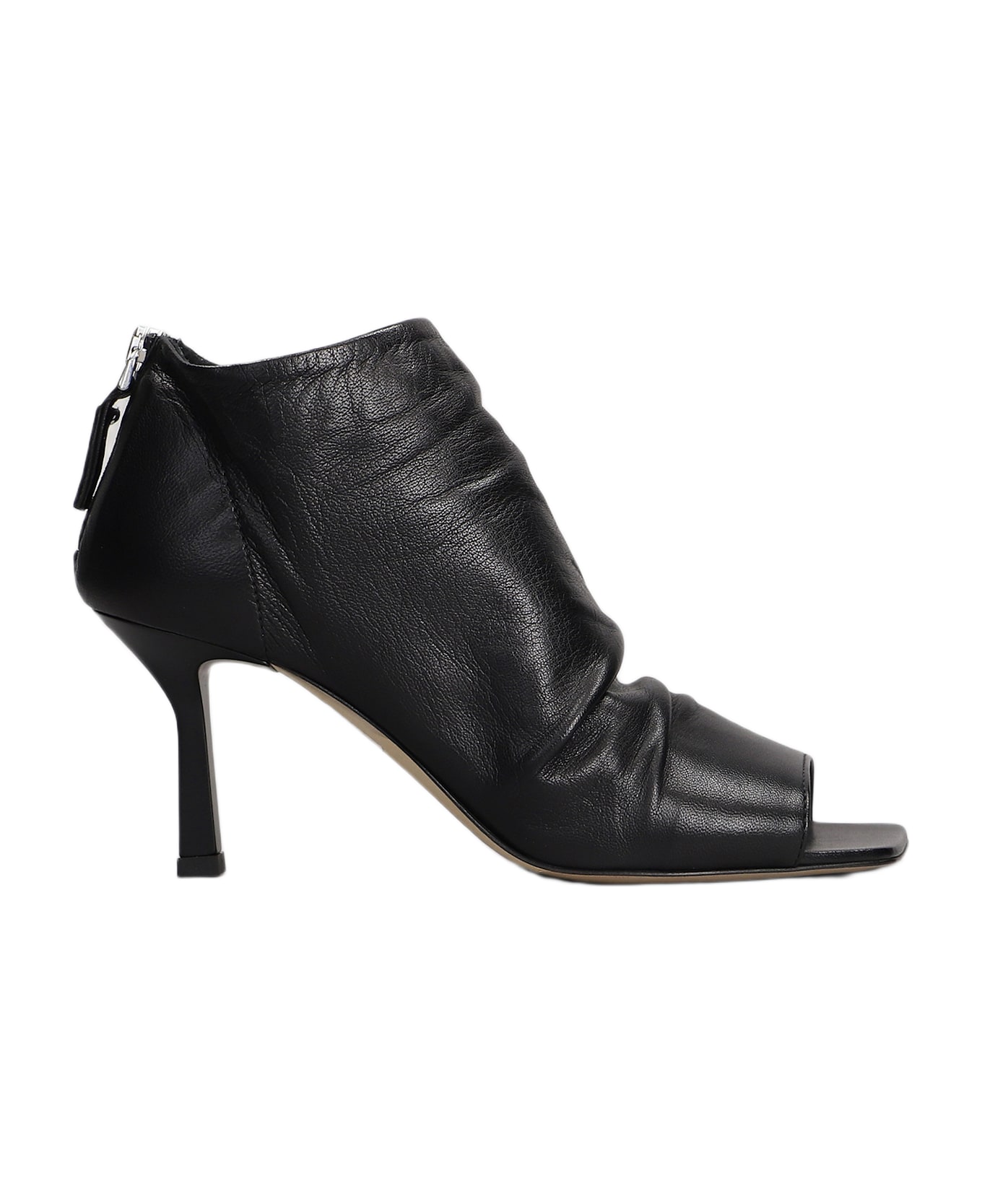 The Seller High Heels Ankle Boots In Black Leather - black