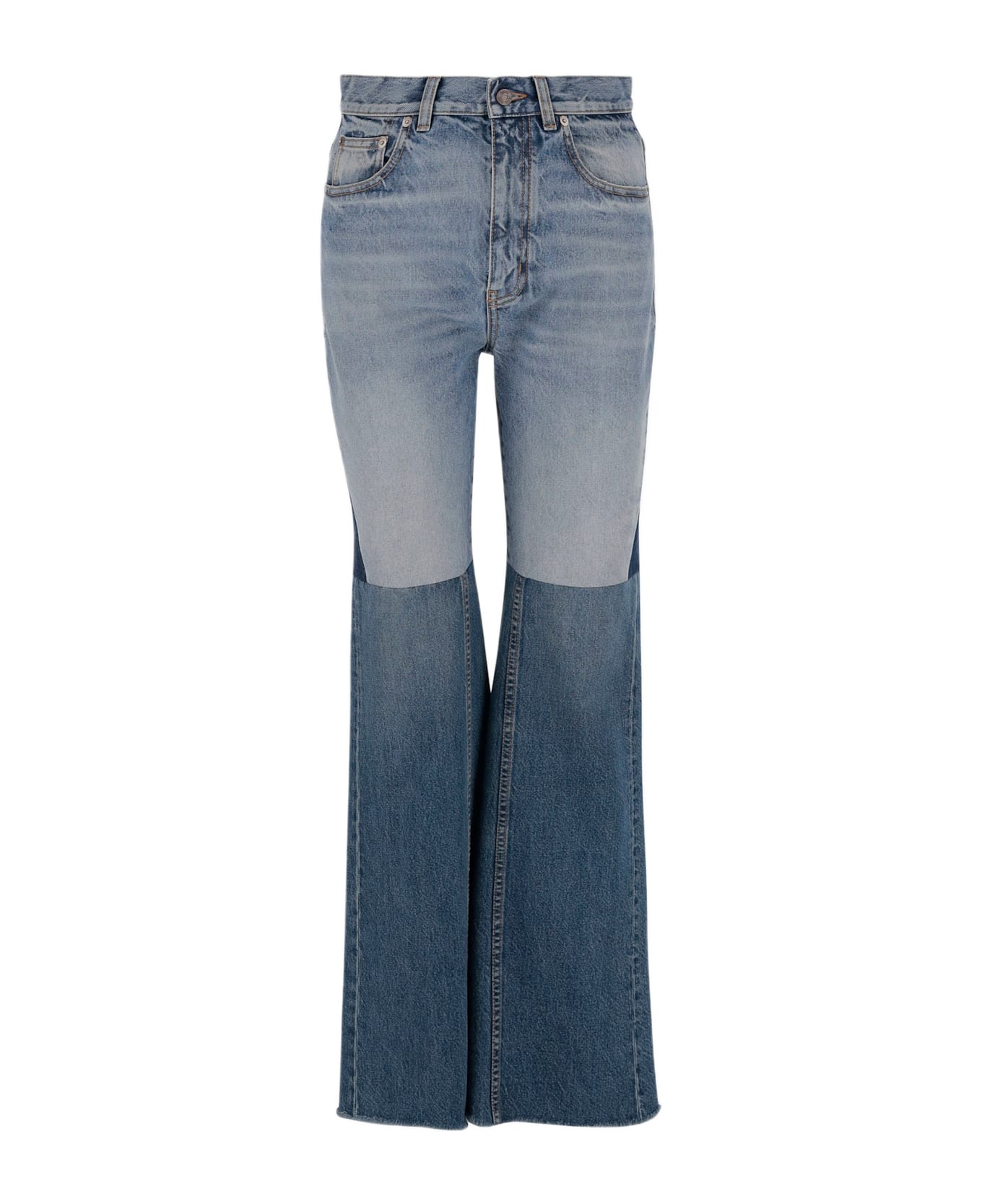 Chloé Patchwork Cotton Denim Jeans - Denim