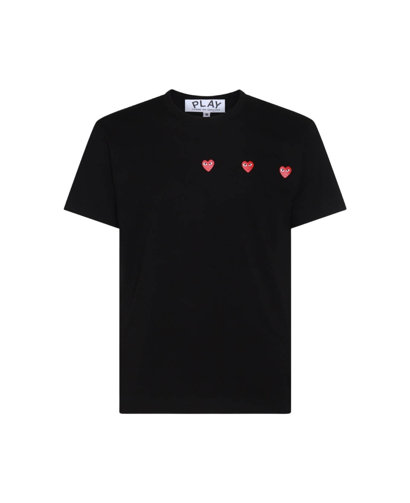 Comme des Garçons Play Black And Red Cotton Play T-shirt - Black