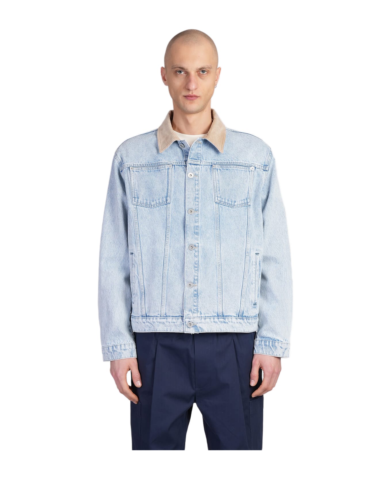 Drôle de Monsieur Denim Jackets In Cyan Cotton - cyan