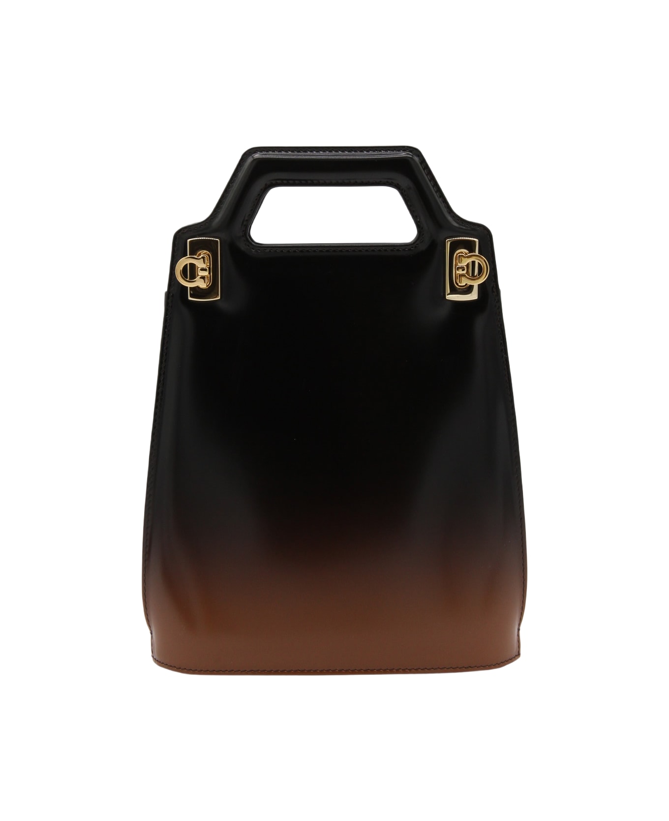Ferragamo Brwn Nort South Wanda Mini Top Handle Bag - CUOIO/DARK BROWN