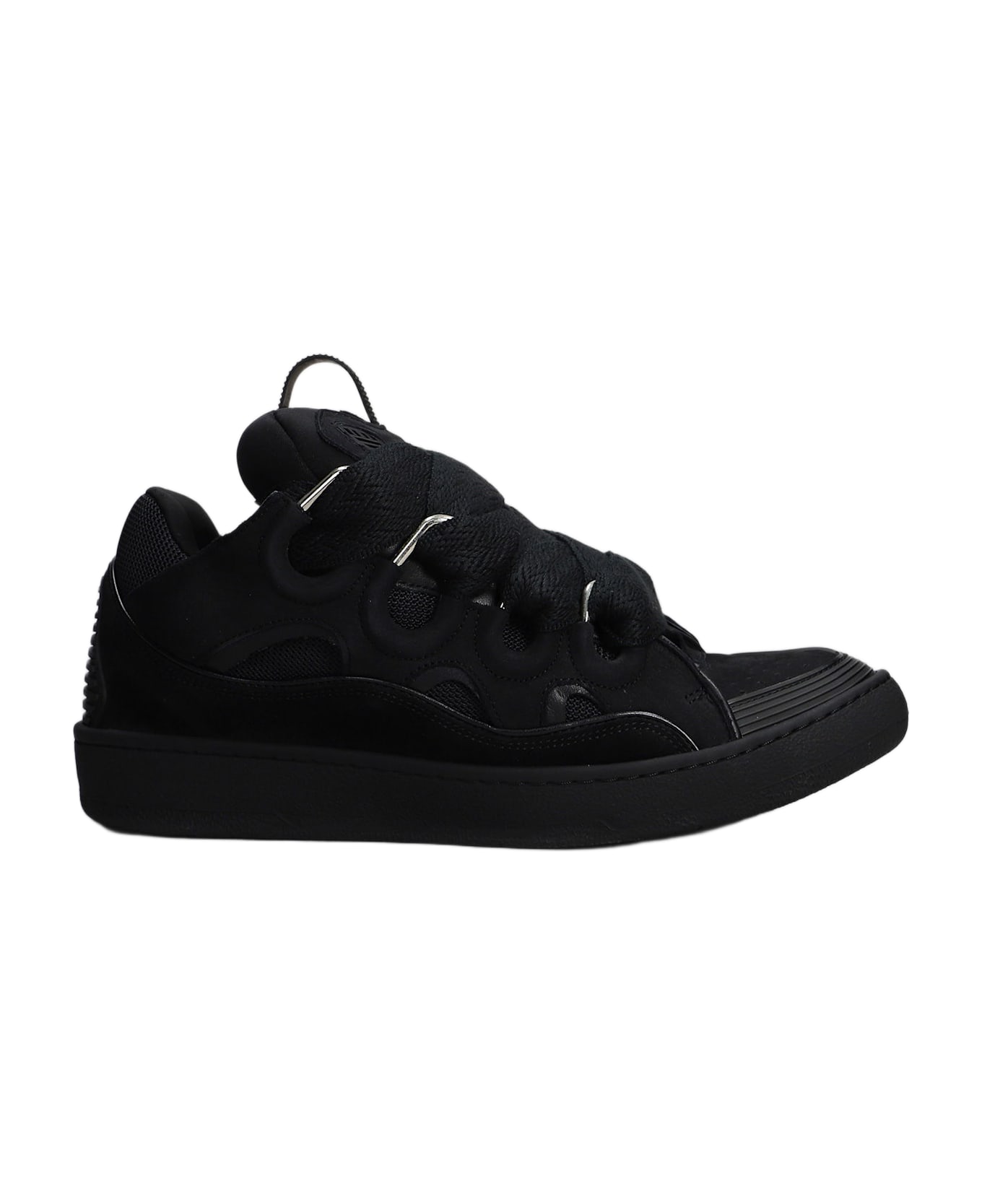 Lanvin Curb Sneakers In Black Suede - black