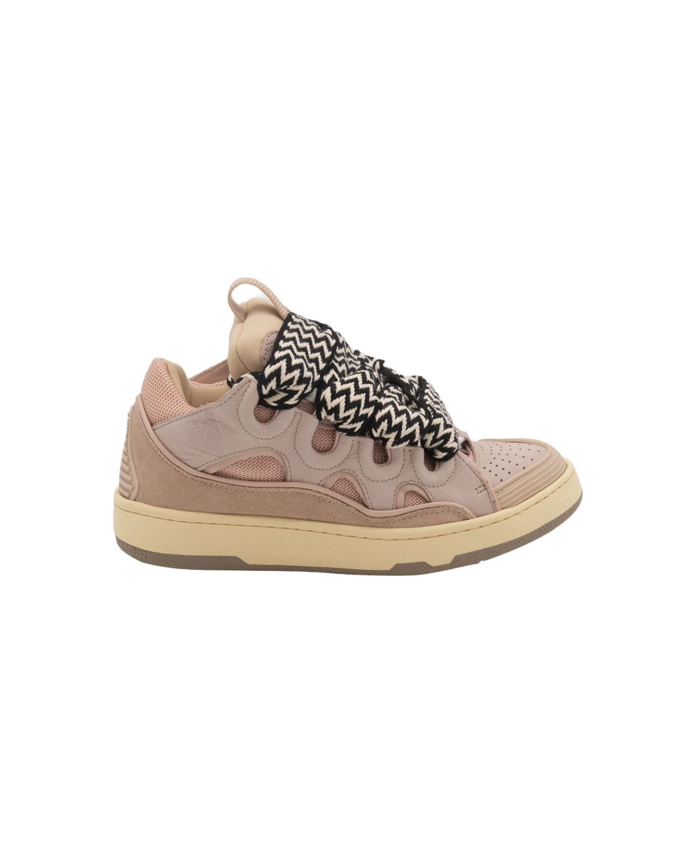 Lanvin Pink Leather Curb Sneakers - PALE PINK