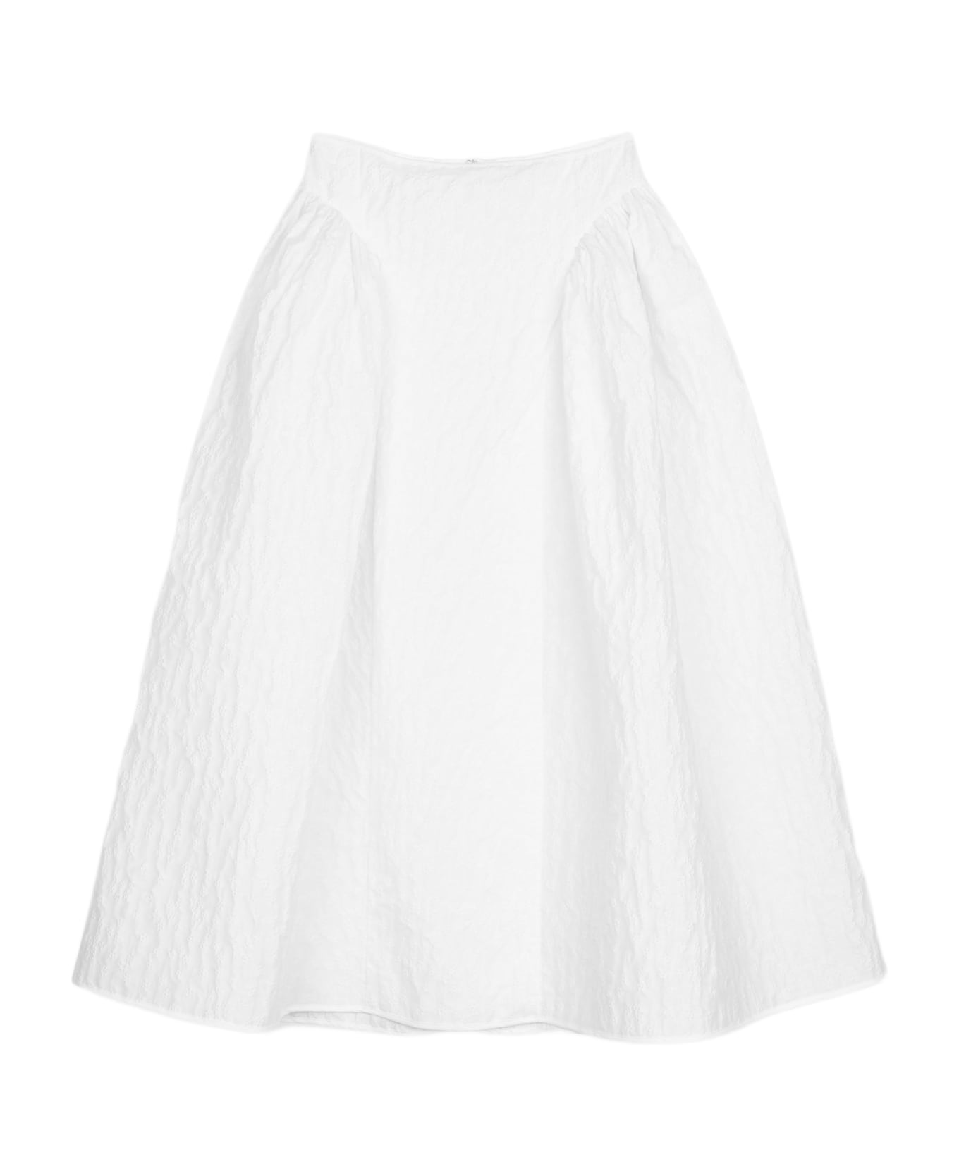 Cecilie Bahnsen Fabiola Skirt Margueritte Cloqué - White