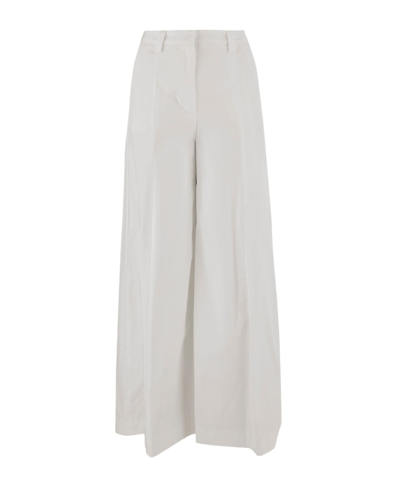 TheLatest Stretch Cotton Palazzo Pants - White