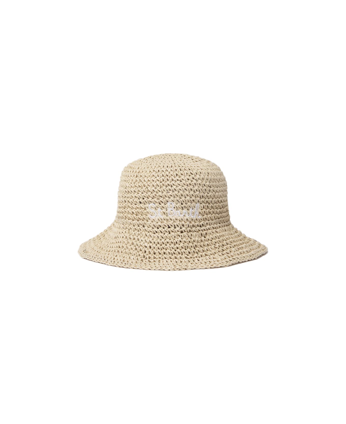MC2 Saint Barth Bucket-style Straw Hat Polly - BEIGE