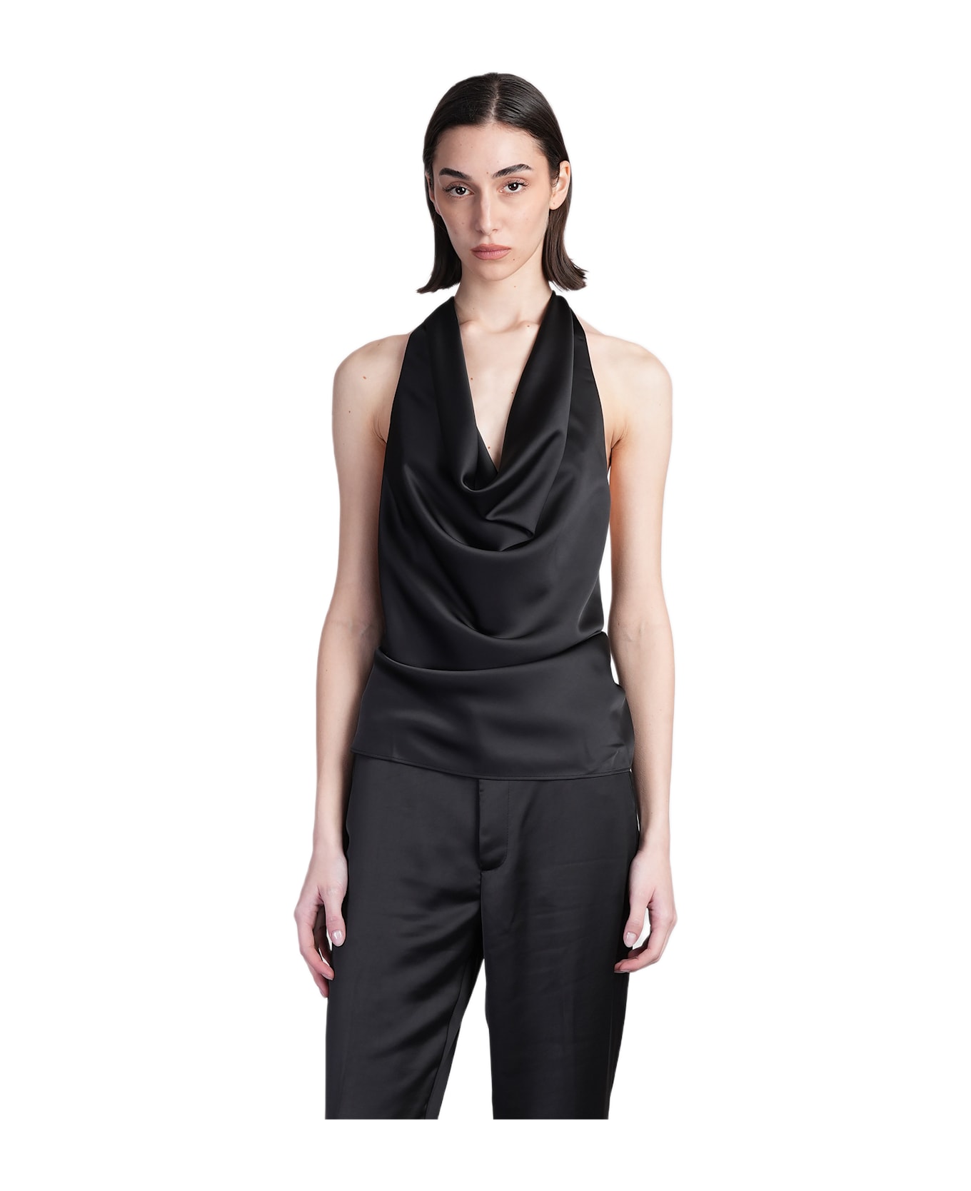 The Andamane Verushka Top Topwear In Black Polyester - black