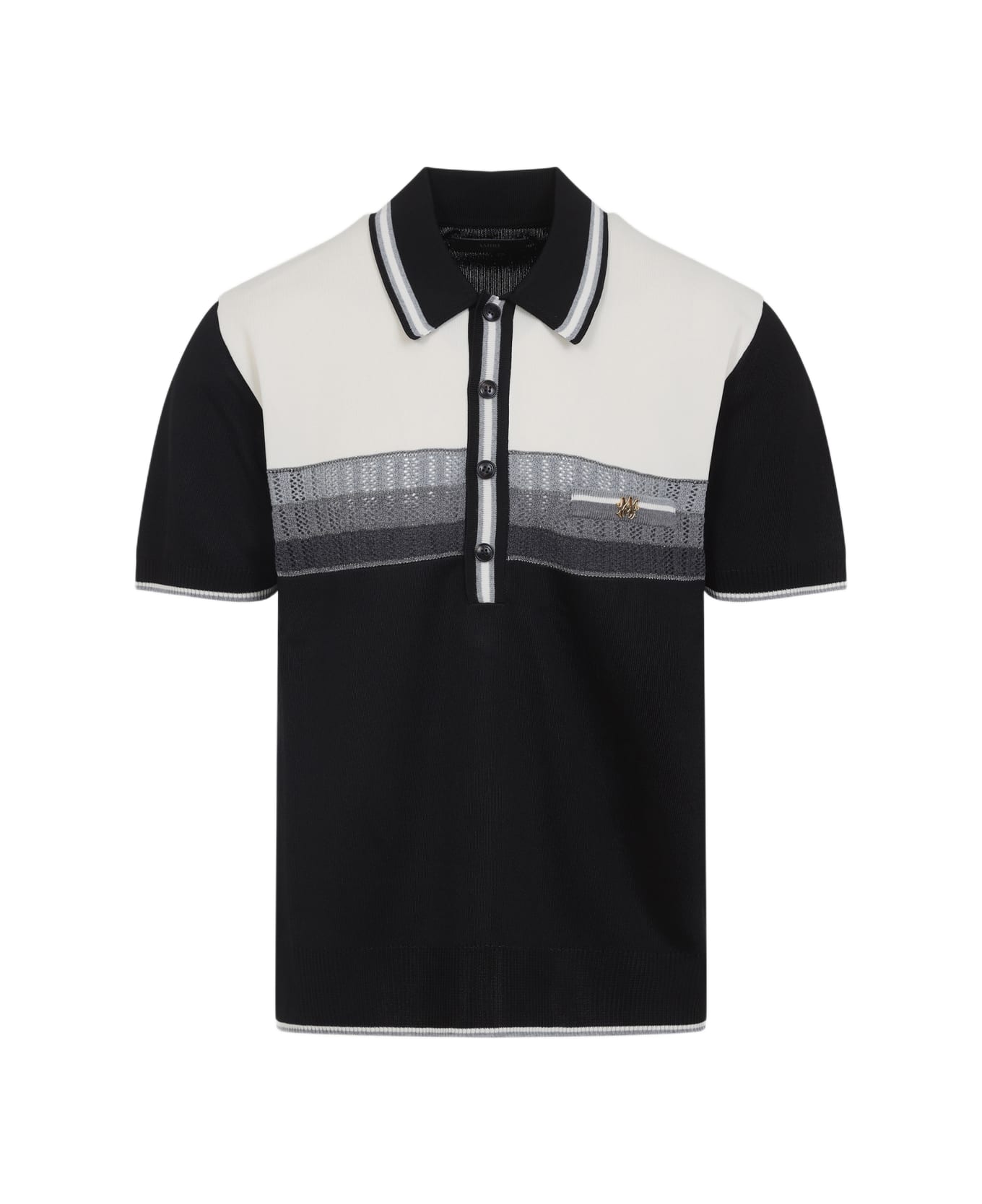 AMIRI Ma Striped Polo - Black