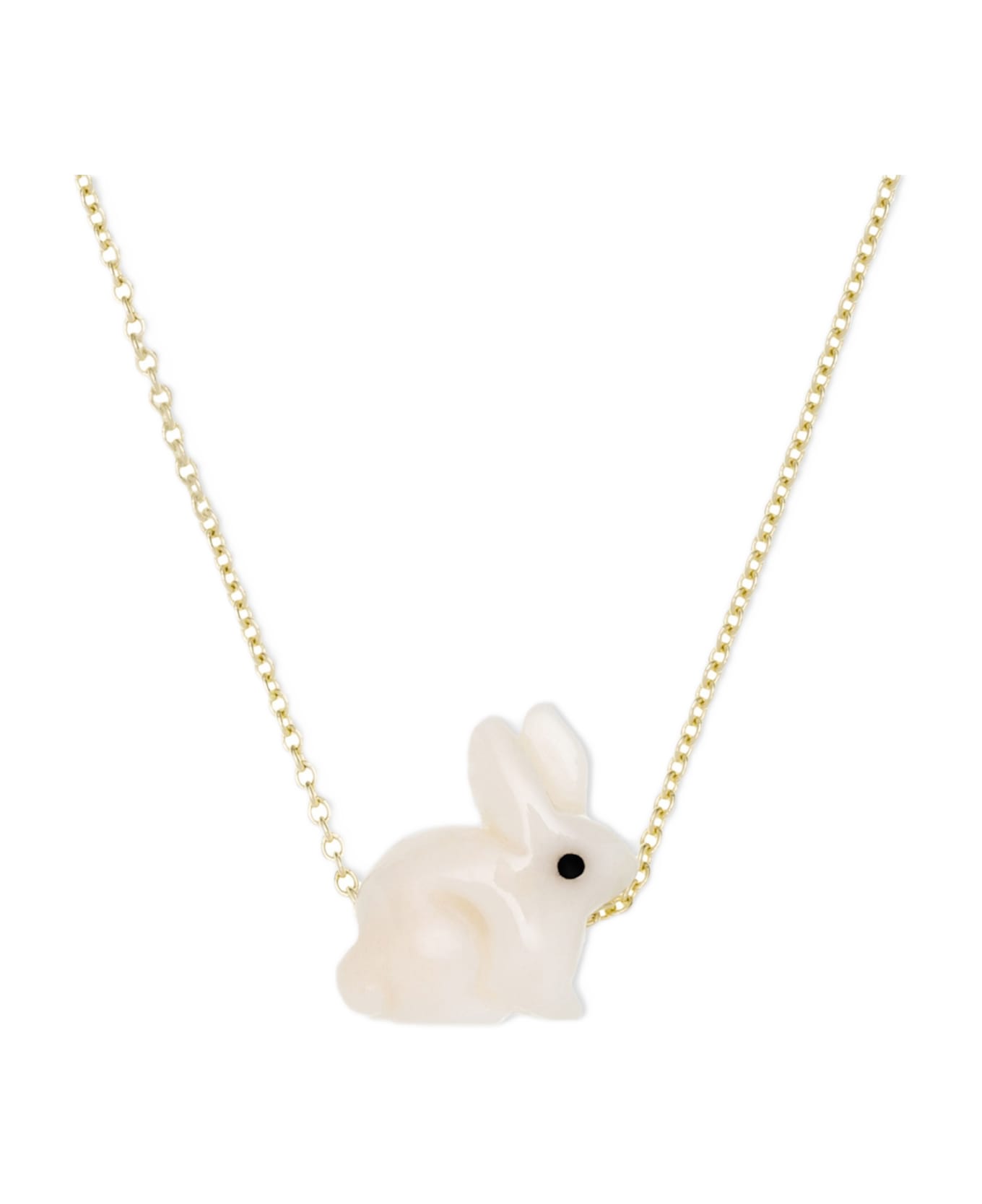 Aliita Conejito White Necklace - Golden