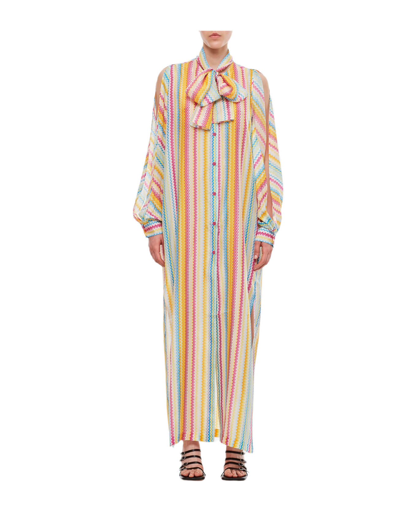 Missoni Long Buttoned Silk Dress - MultiColour