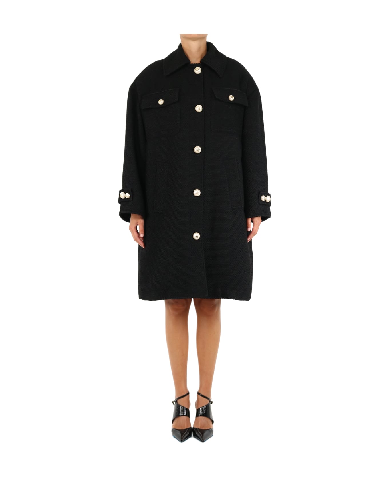 Dolce & Gabbana Wide-fit Black Coat - BLACK コート