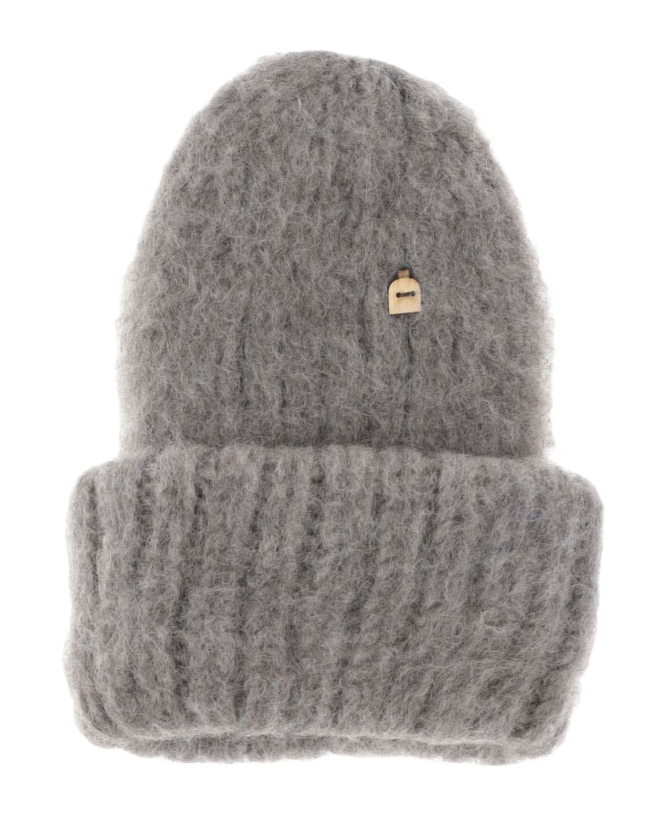 Myssy Wool Beanie Hat - Light Grey