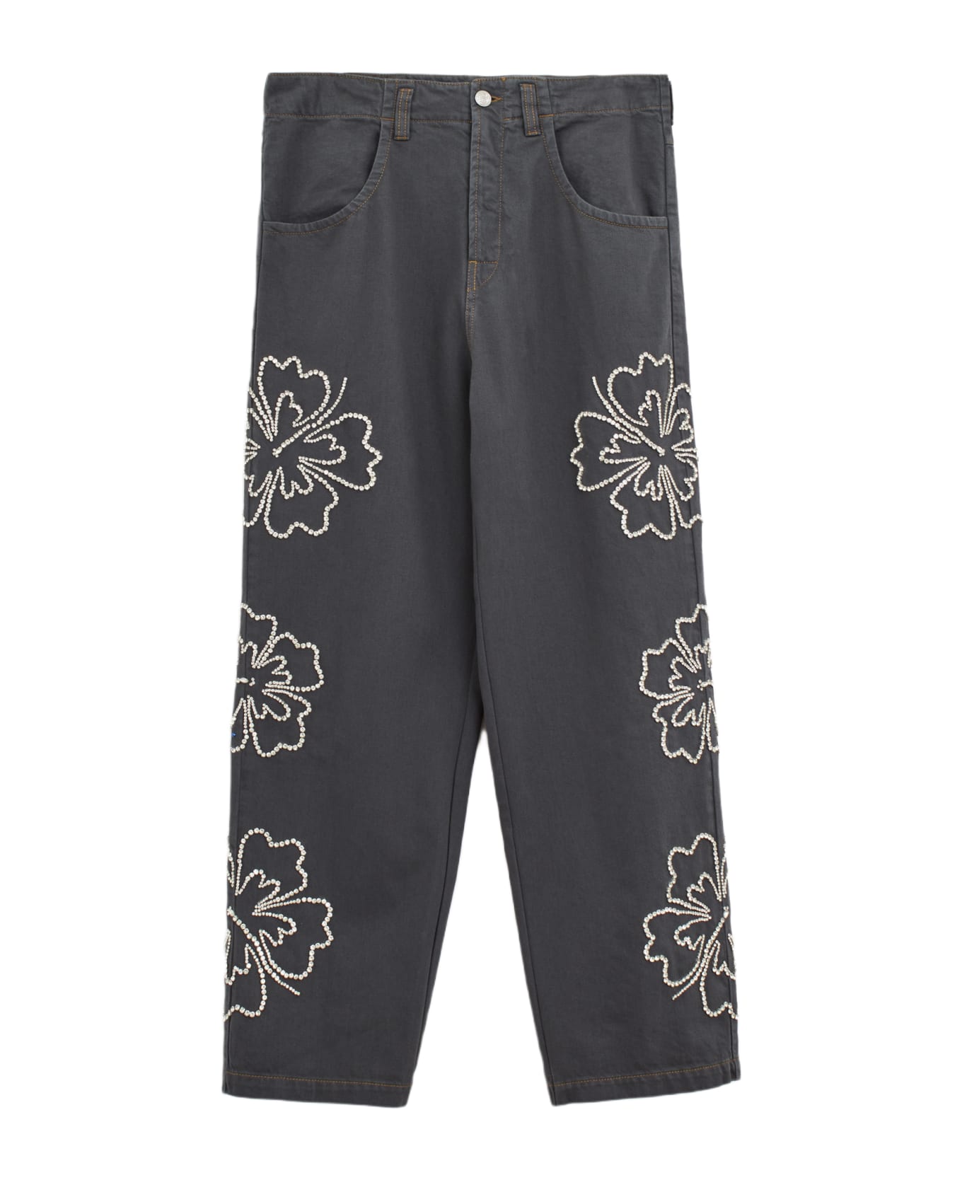 Bluemarble Hibiscus Denim Jeans - grey
